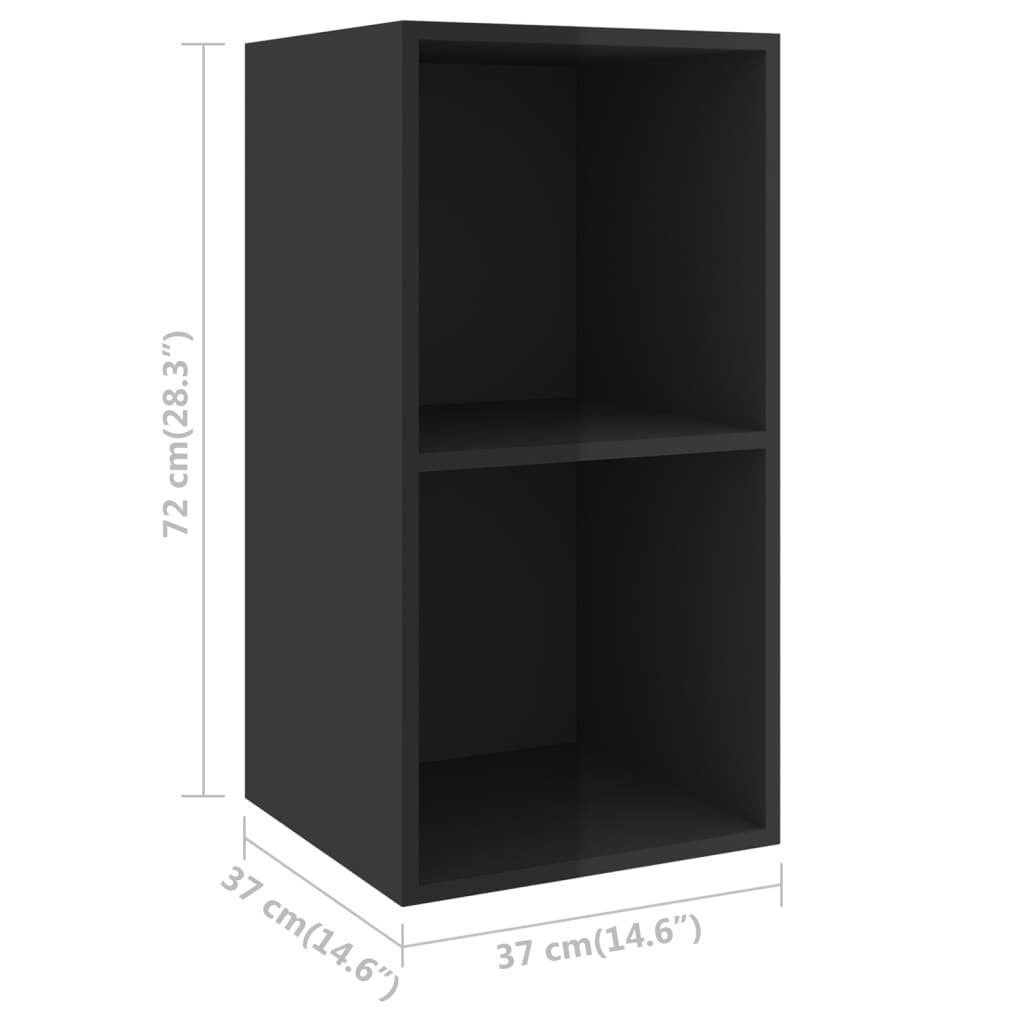 TV-Schrank Hochglanz-Schwarz 4-tlg. Holzwerkstoff TV-Schrank-Set furnicato