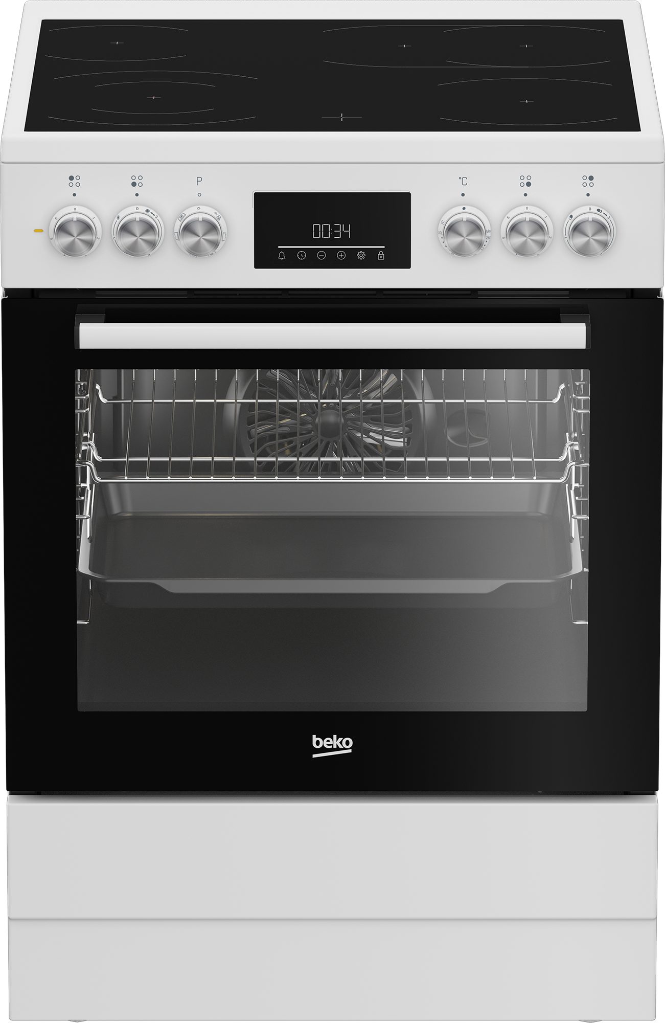 BEKO Elektro-Standherd FBM67320WS, mit Teleskopauszug nachrüstbar, SteamShine® – Die Dampfreinigung des Backofens