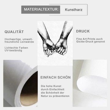 TPFLiving Kunstdruck (OHNE RAHMEN) Poster - Leinwand - Wandbild, Liebende Hände - Love - (Motive in verschiedenen Größen - auch im 3-er Set erhältlich), Farben: Schwarz und weiß - Größe: 13x18cm