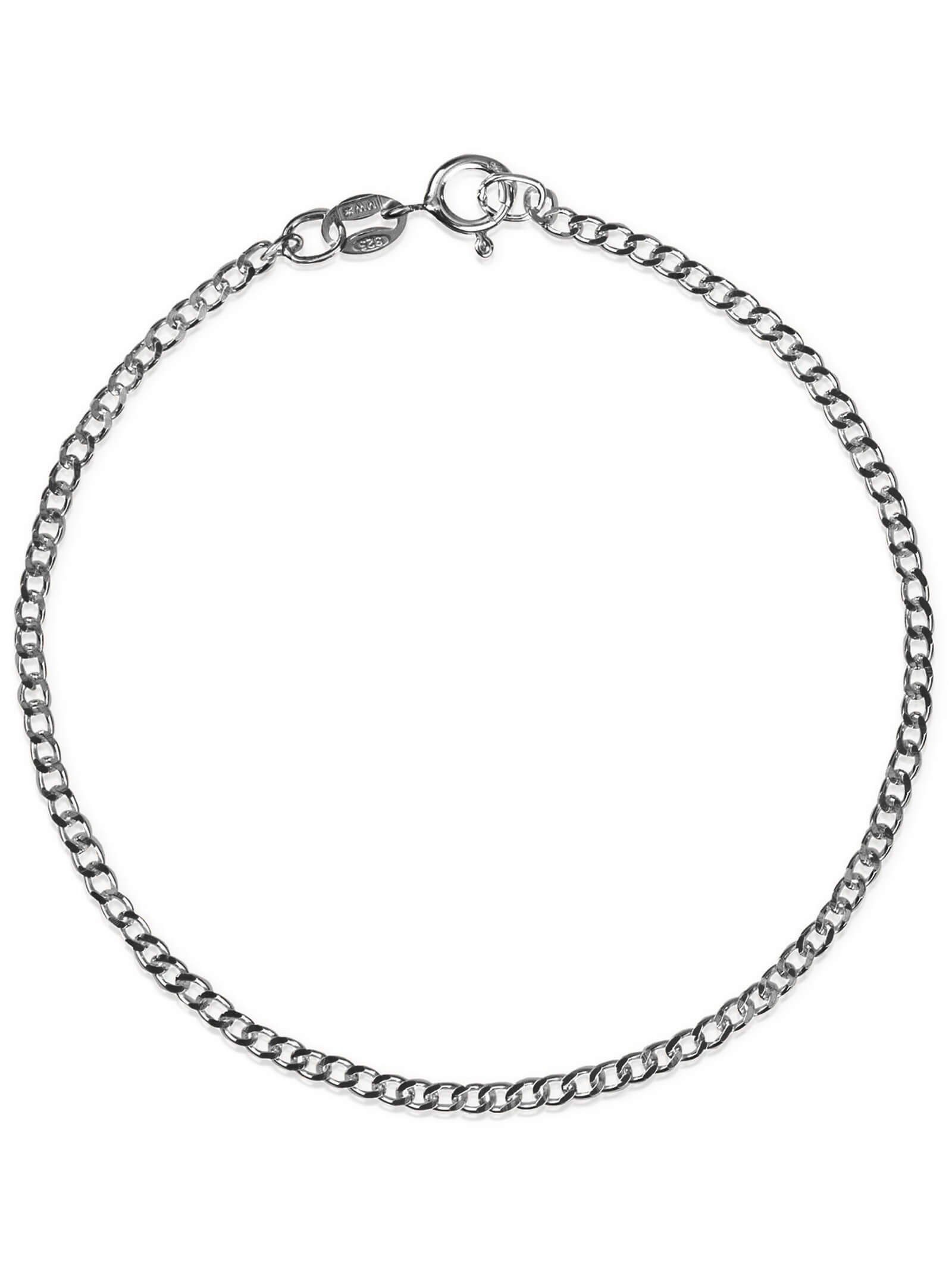 modabilé Panzerarmband Armband BONAFIDE Schwarz Rhodiniert, Armkettchen ohne Anhänger Damen 18cm, 1,85mm, Sterling Silber 925
