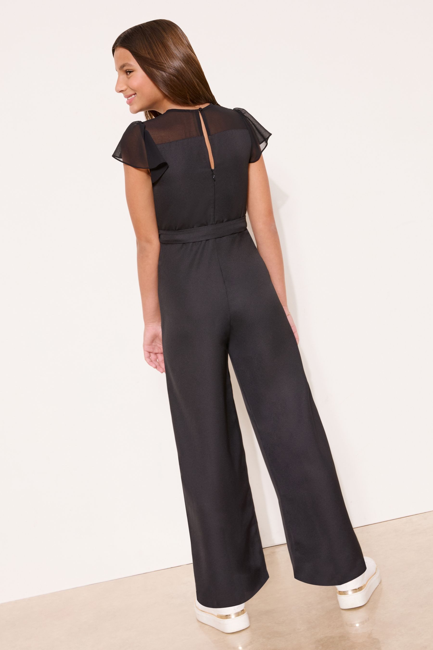 LIPSY Jumpsuit Lipsy Overall mit Netzstoffpasse (2-tlg)