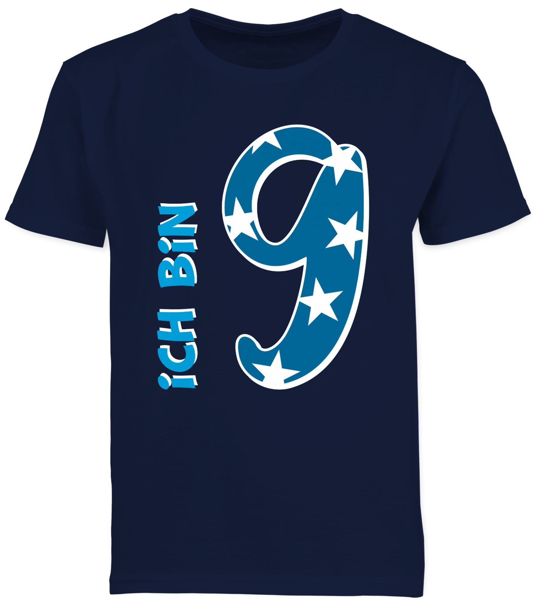 Shirtracer T-Shirt Ich bin neun Blau Junge (1-tlg) 9. Geburtstag – Bild 2 von 5