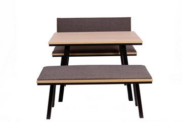 kundler home Essgruppe 'Die Elegante' Füße Massiv Holz, Sitzbank 120cm, Tisch Set 3-tlg.