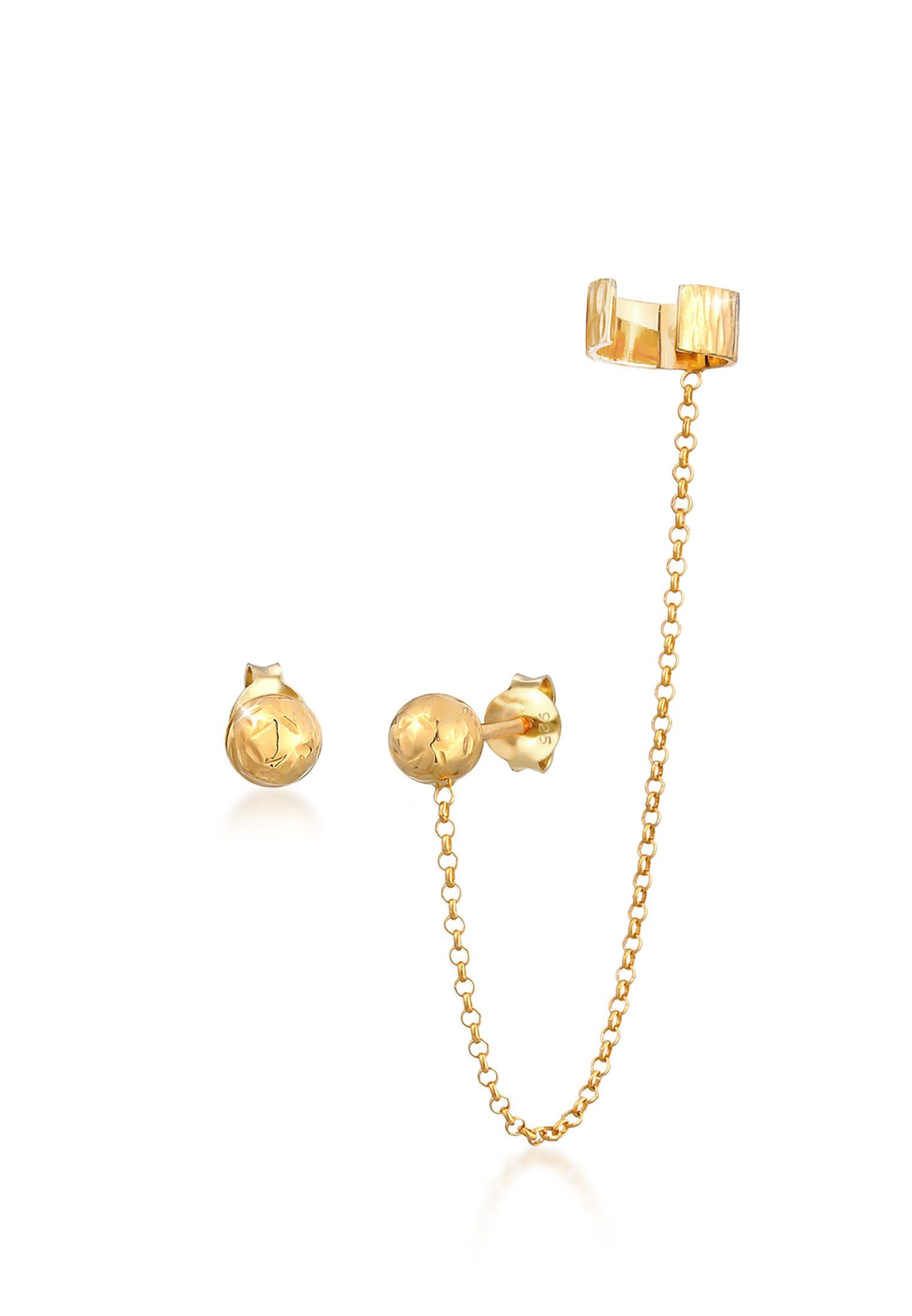 Elli Paar Ohrstecker Earcuff Klemme Stecker Kugel 925 Silber