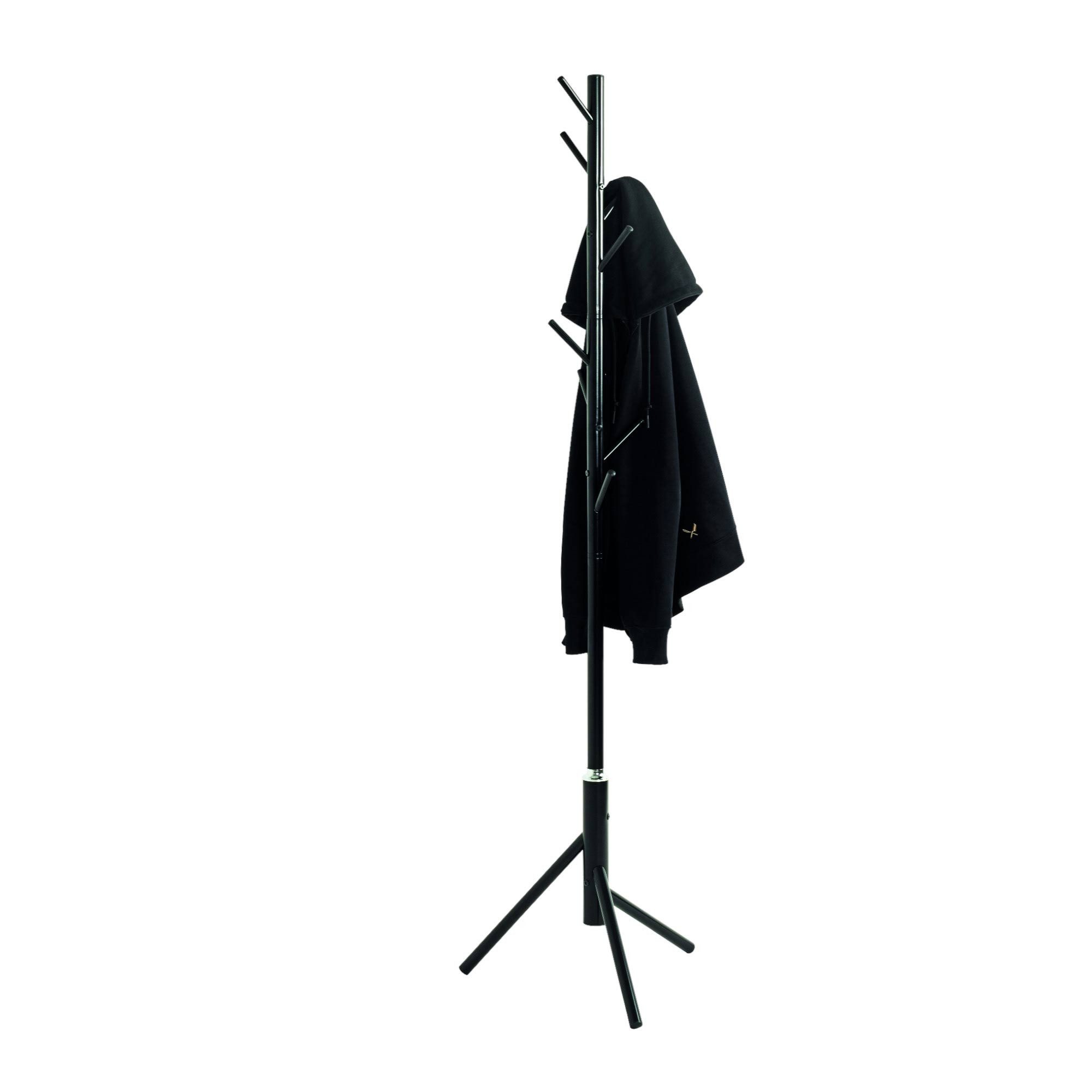 HAKU Garderobenständer, (1 St), schwarz lackiert Stahlrohr 8 Haken 48x173cm