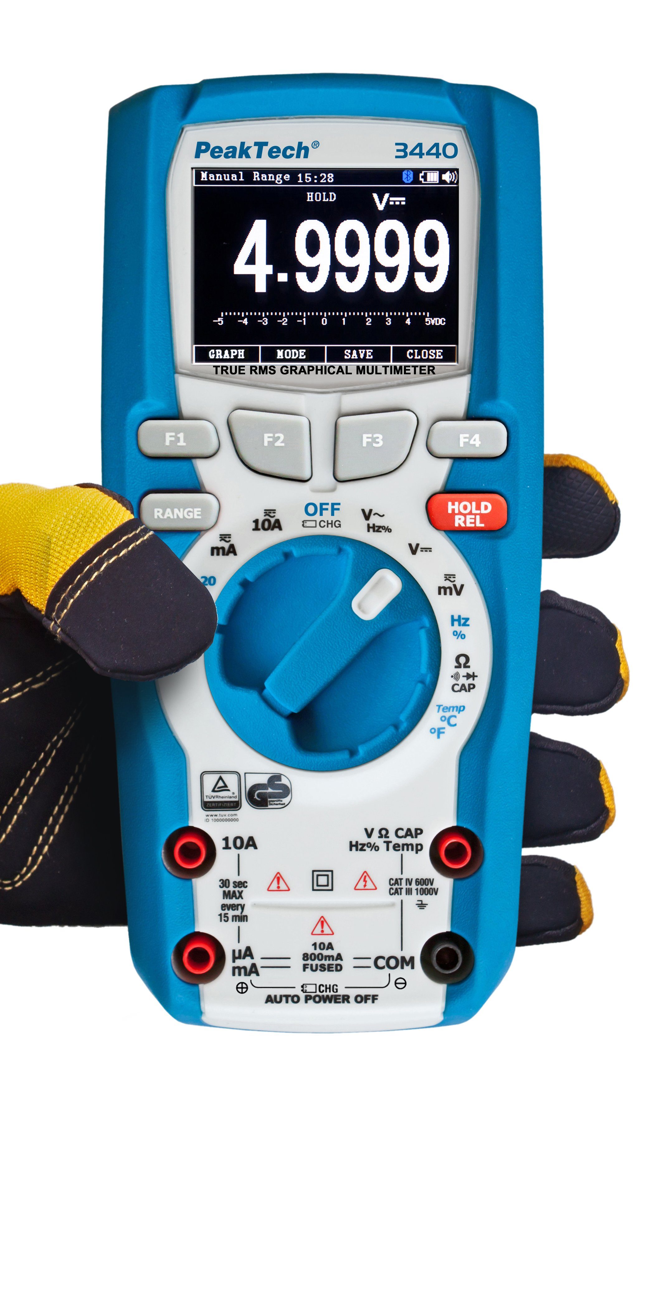 ~1000V PeakTech TRMS Cts AC/DC PeakTech Multimeter Digitalmultimeter 50.000 graf. ~ 3440: