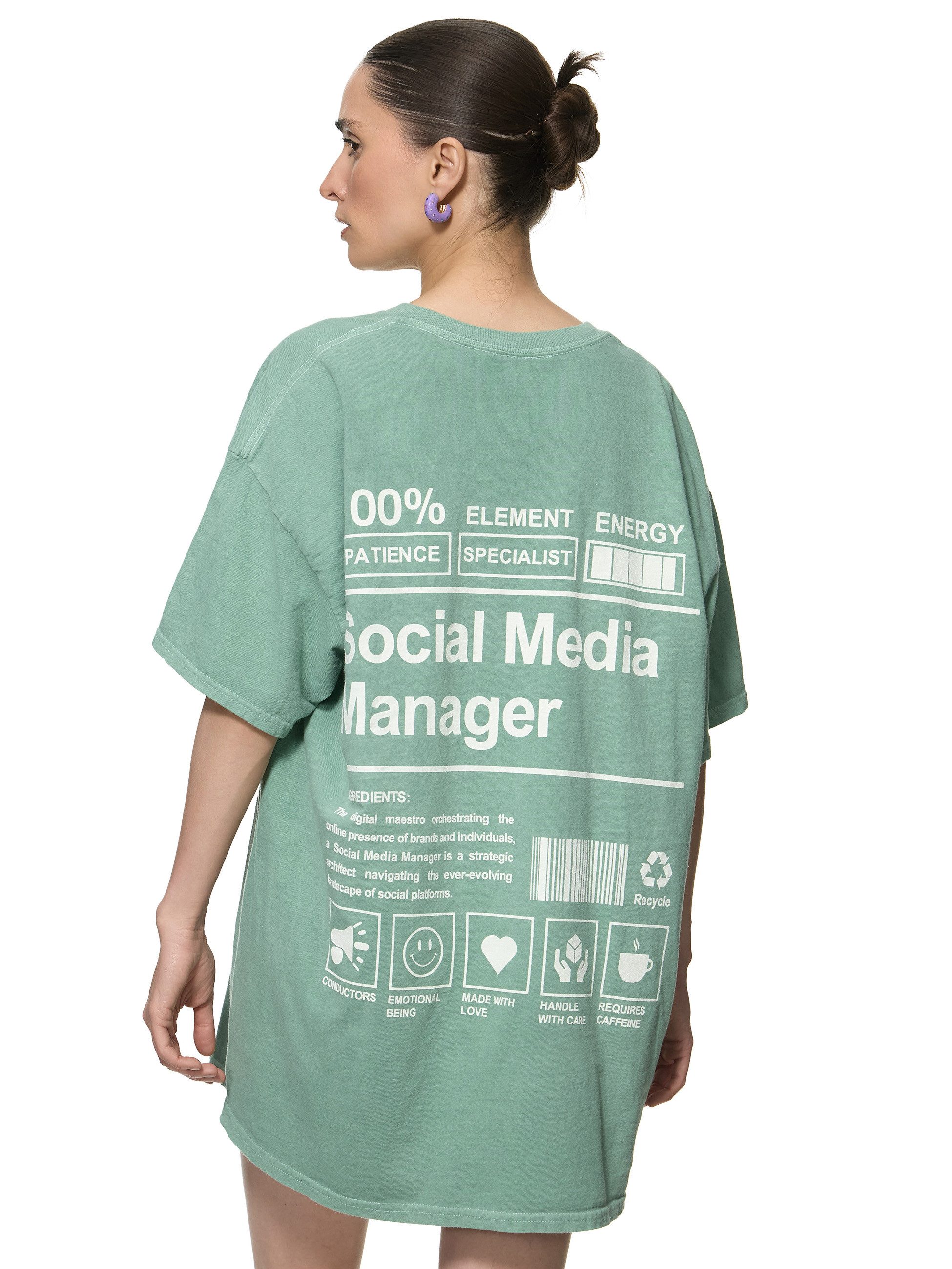Worldclassca T-Shirt Worldclassca Oversized Print SOCIAL MEDIA T-Shirt lang günstig online kaufen