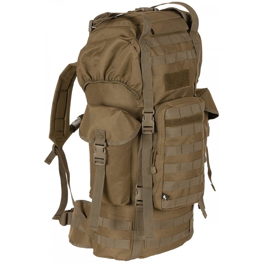 MFH Trekkingrucksack BW Kampfrucksack, "MOLLE", 65 l, Alu-Aussteifung, coyote