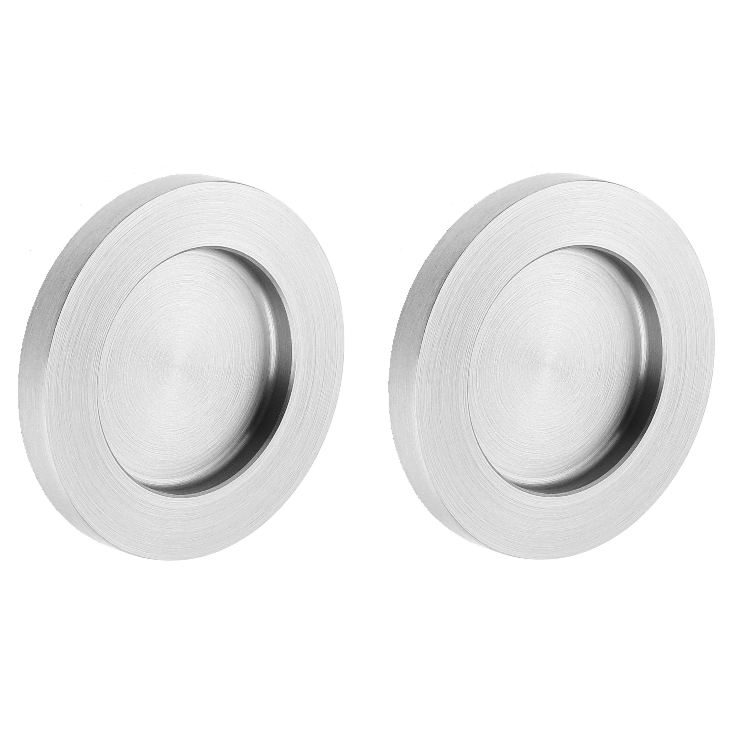 Schiebetürmuschel zum Aufkleben, rund, 70 x 8 mm, Griffmuschel, Muschelgriff