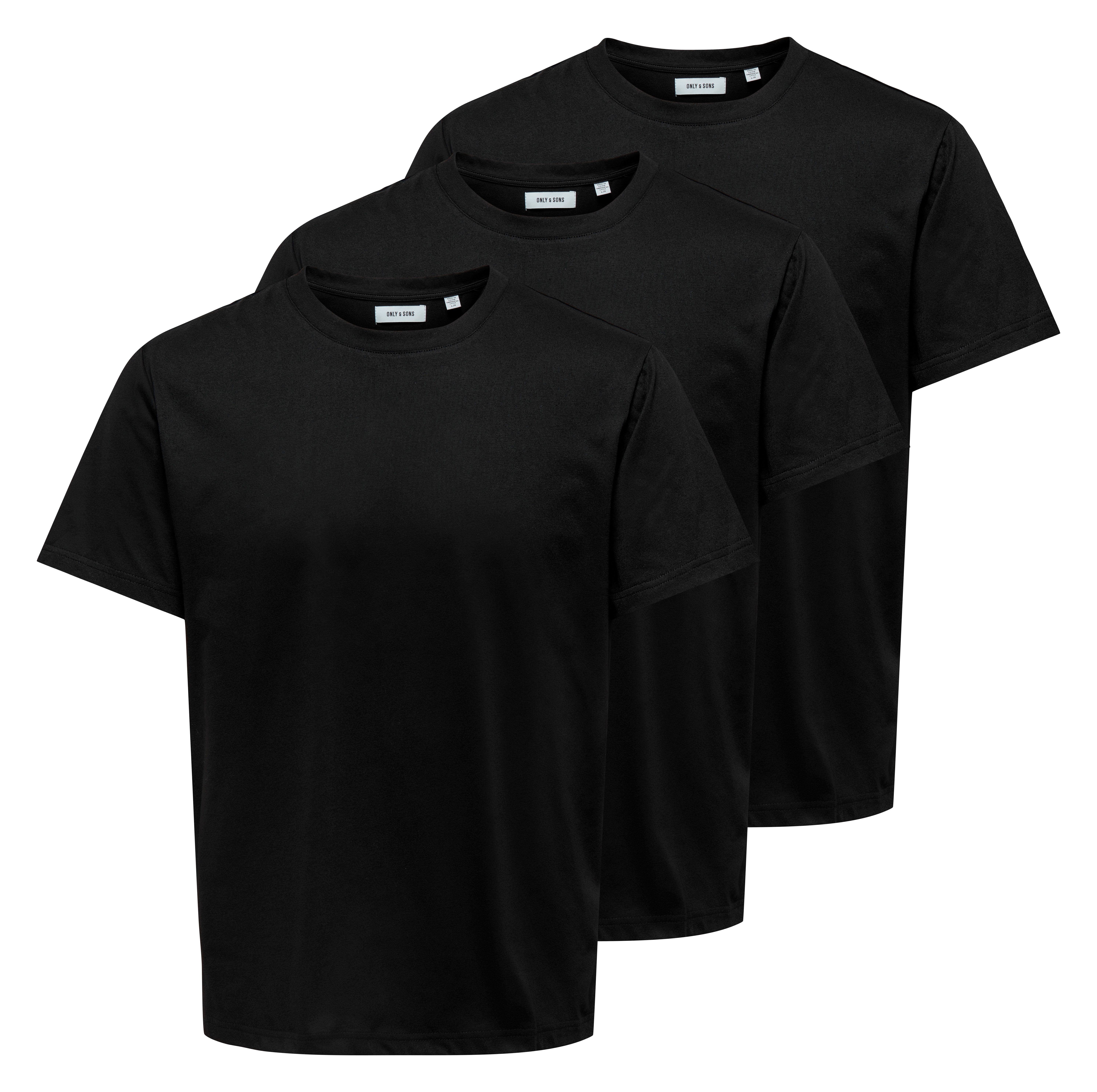 ONLY & SONS Rundhalsshirt ONSJEFF REG SS TEE 3-PACK OTL (Packung, 3-tlg)