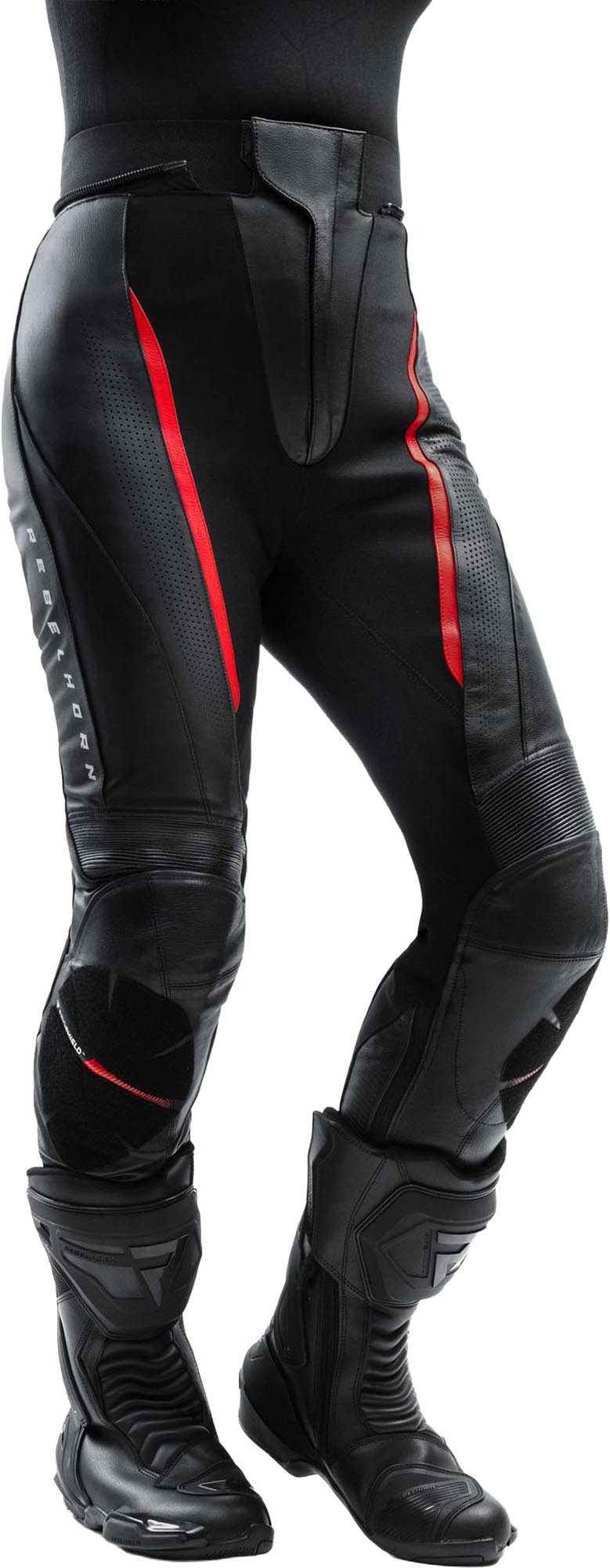 Rebelhorn Motorradhose Diva Damen Motorrad Lederhose Verbindungsreißverschluss,Hüftprotektoren enthalten,Knieprotektor