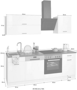 HELD MÖBEL Küchenzeile Trier, mit E-Geräten, Breite 220 cm