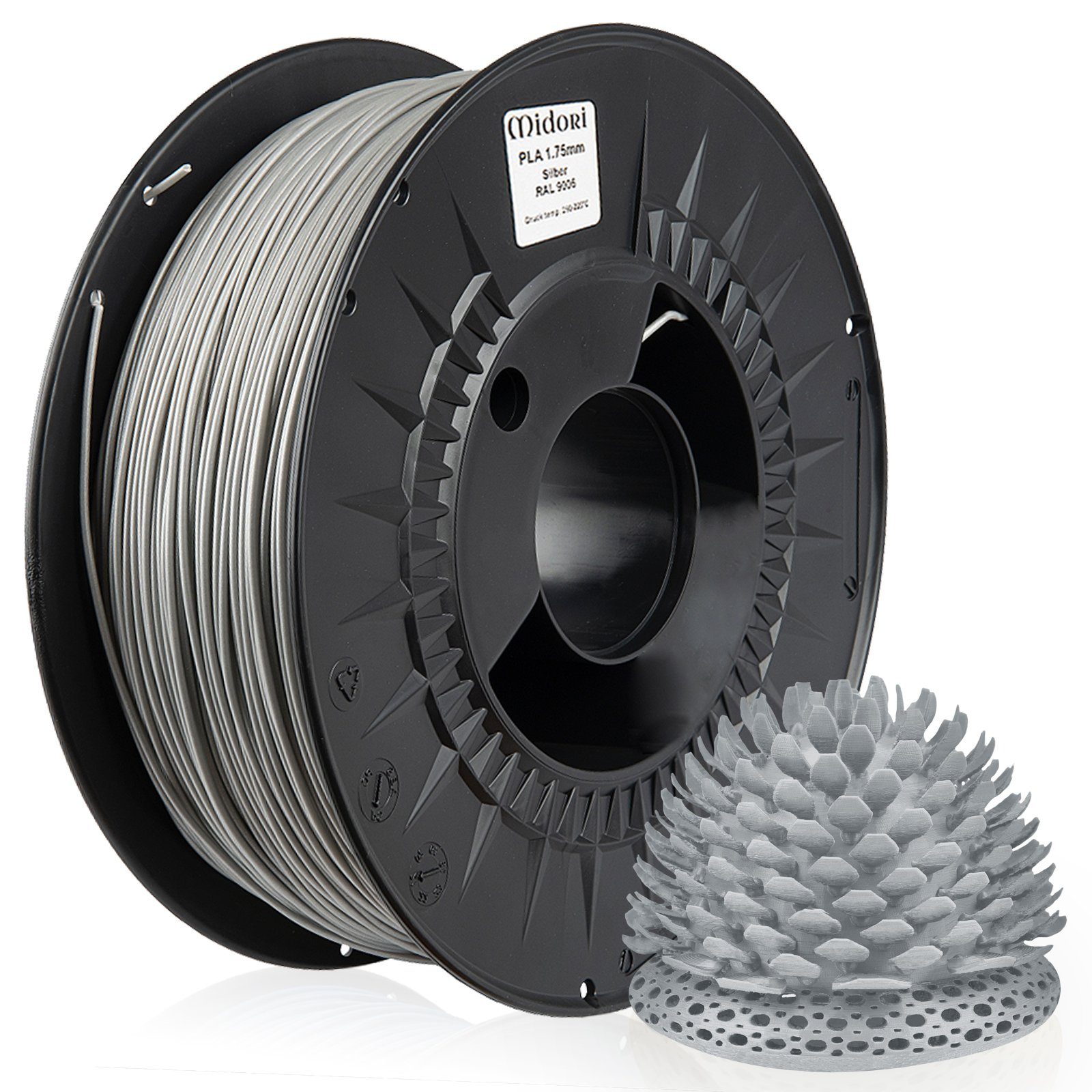 1kg 1,75mm Filament Silber Drucker 3D-Drucker-Stift, PLA PETG 3D Midori