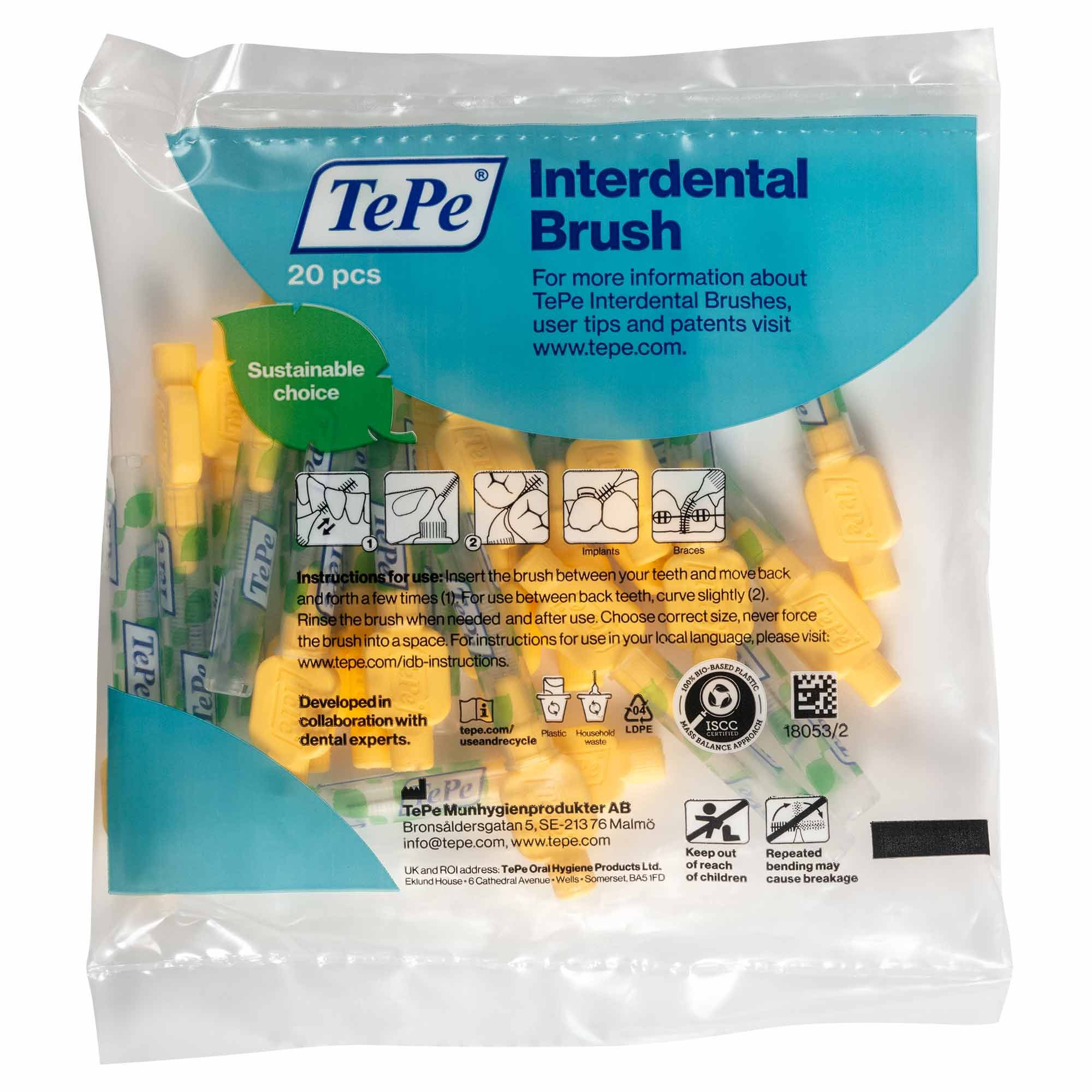 TePe Interdentalbürsten 20 Stück extra Soft Zahnreinigungsstäbchen aus Schweden