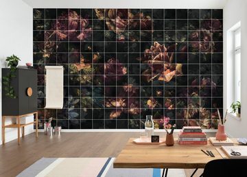 Komar Vliestapete Tiles Flowers, 400x280 cm (Breite x Höhe)