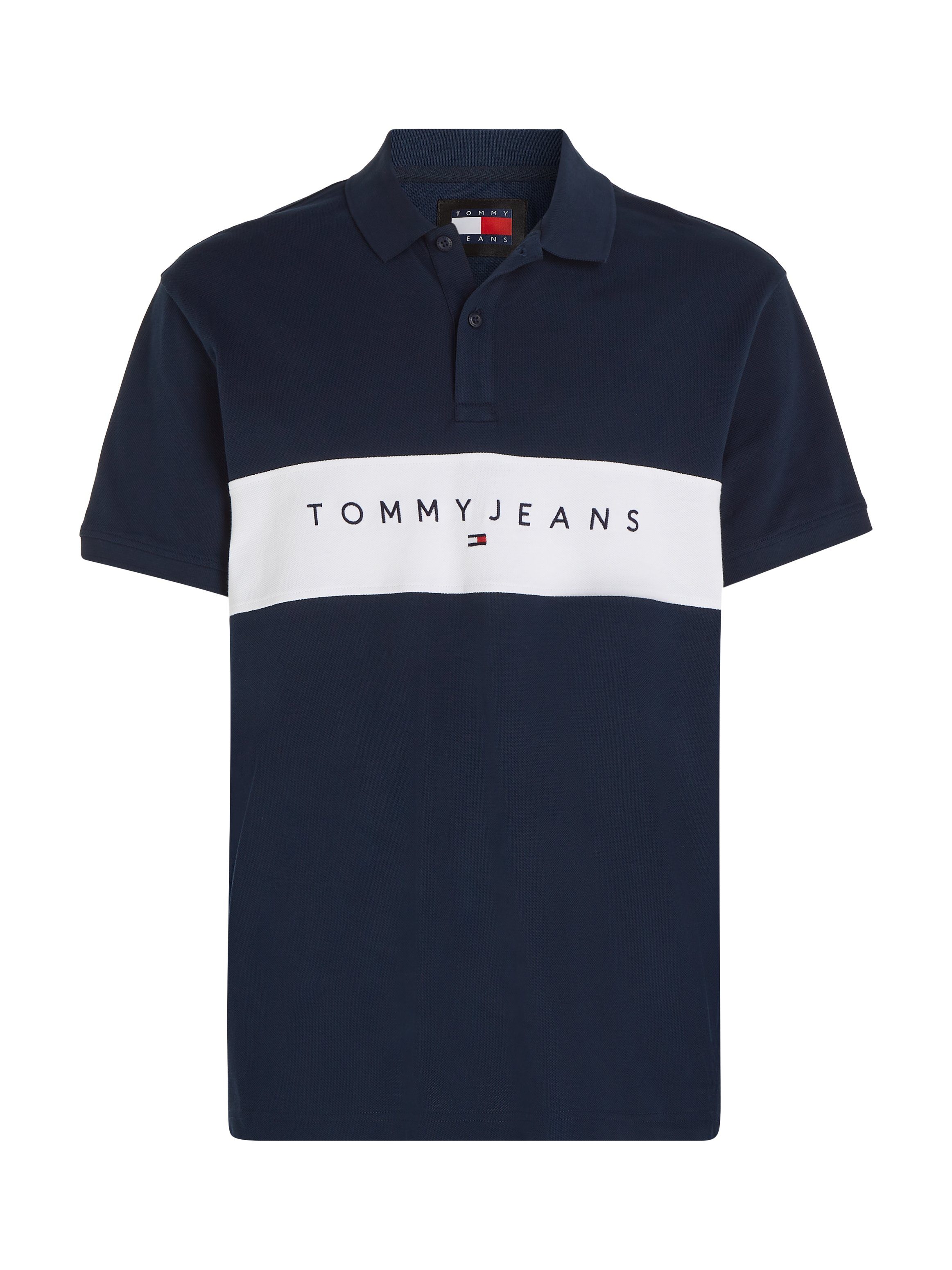 Tommy Schriftzug großem Tommy POLO Poloshirt Jeans Jeans REG TJM LINEAR mit