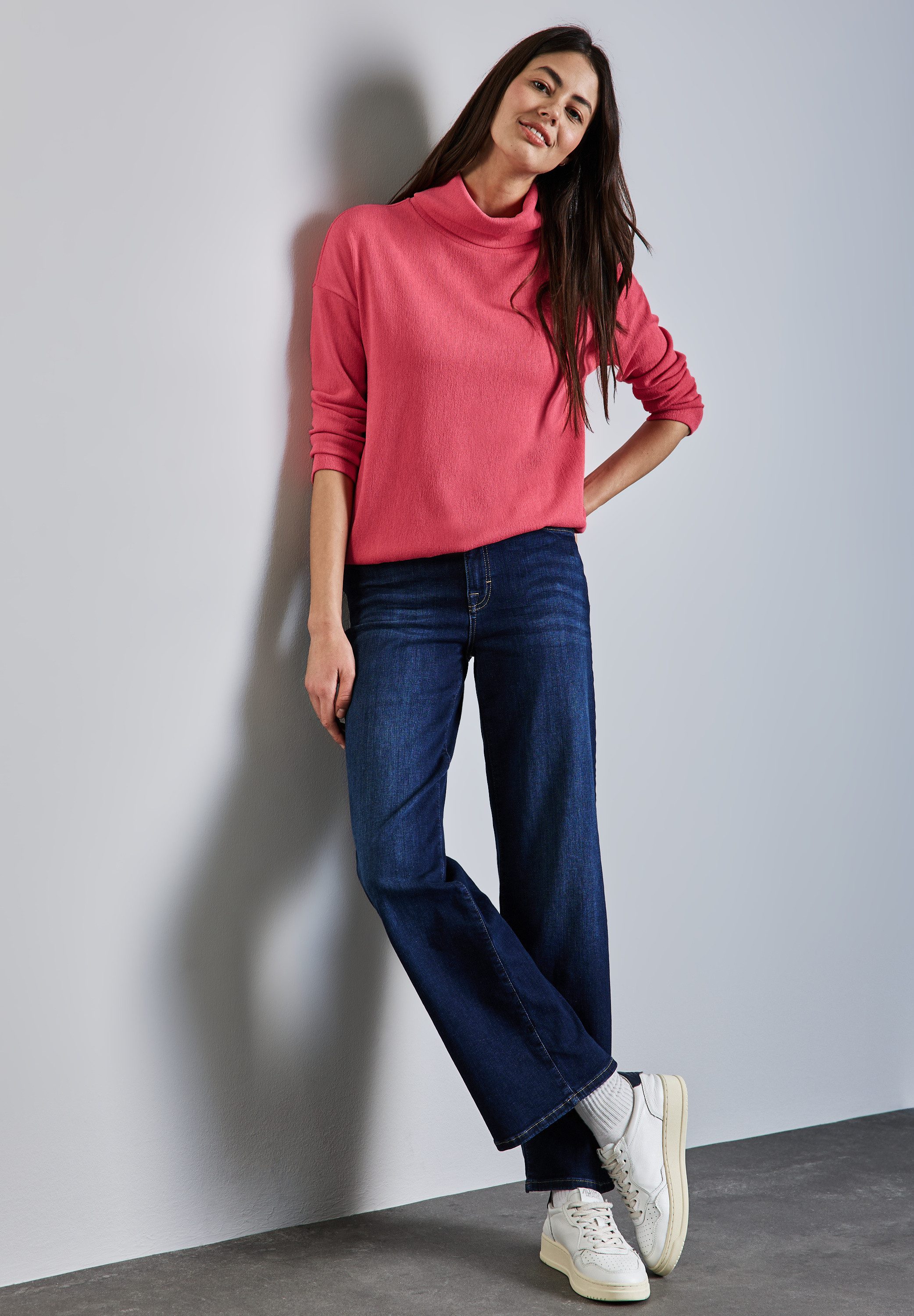 STREET ONE Rollkragenpullover mit Struktur