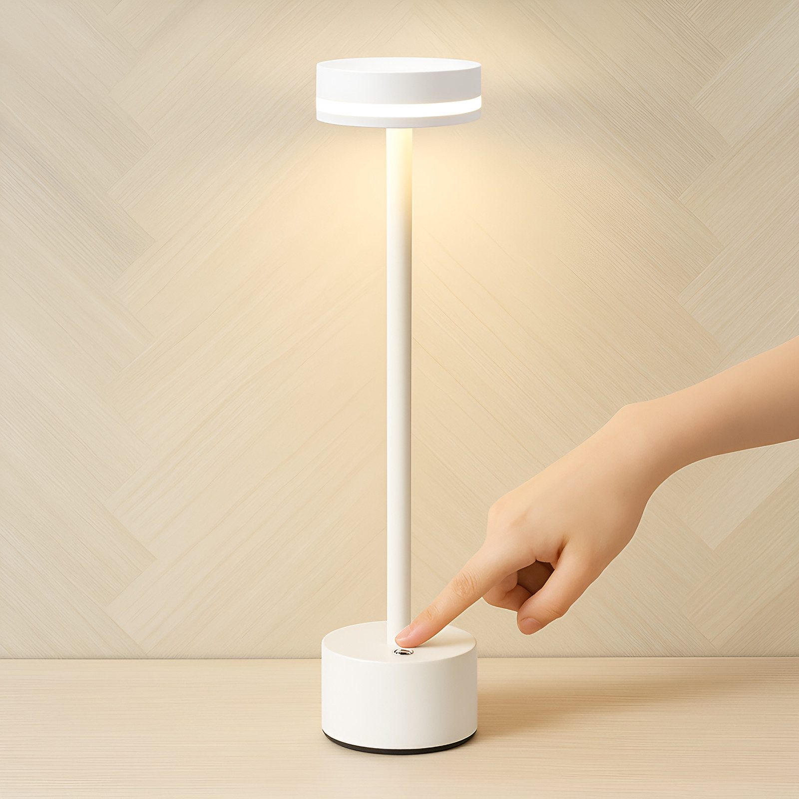 Nettlife LED Tischleuchte Modern Gold/Weiß/Schwarz/Silber Kabellose Nachttischlampe USB-C, Touch Dimmbar, LED fest integriert, Modern Tischlampe für Schlafzimmer Esszimmer Büro