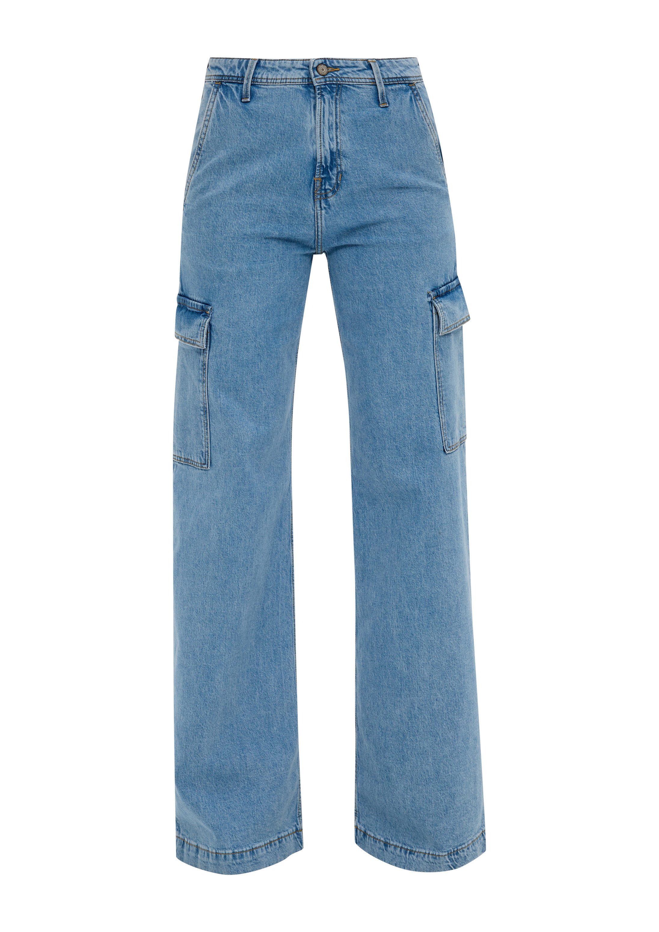 s.Oliver Weite Jeans Jeans-Hose SURI Jeans Suri / Mid Rise / Wide Leg / Cargo-Taschen