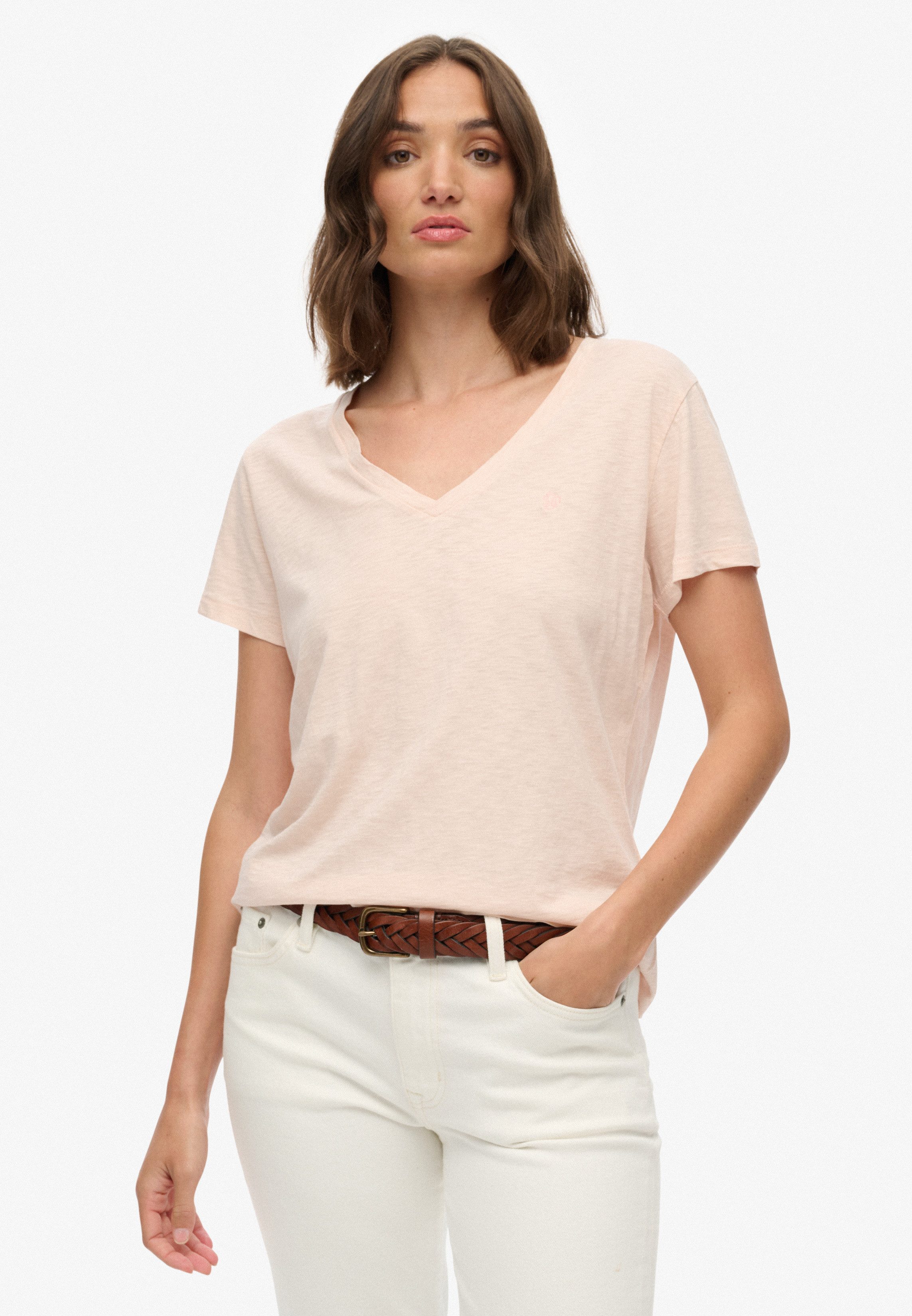 Superdry T-Shirt STUDIOS SLUB EMB VEE TEE günstig online kaufen