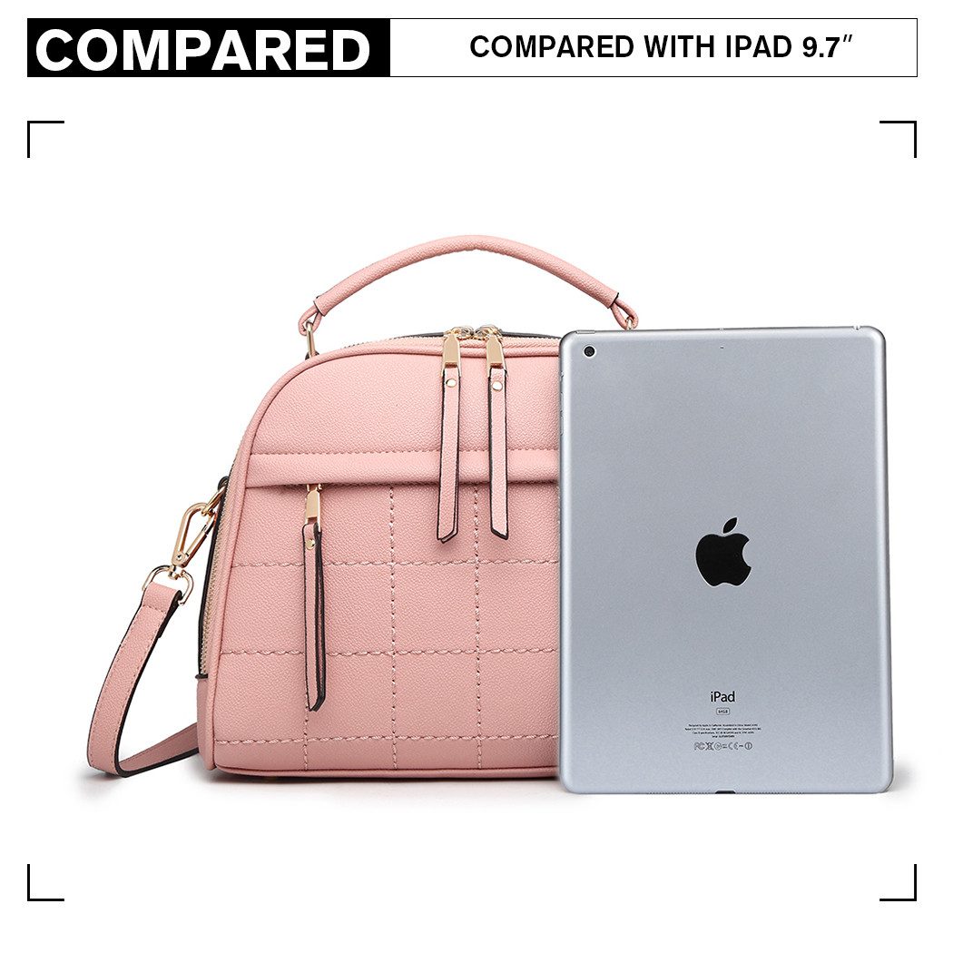 Miss Lulu Schultertasche Damen Shopper Tasche in Rosé - Elegante Tote Bag für den Alltag