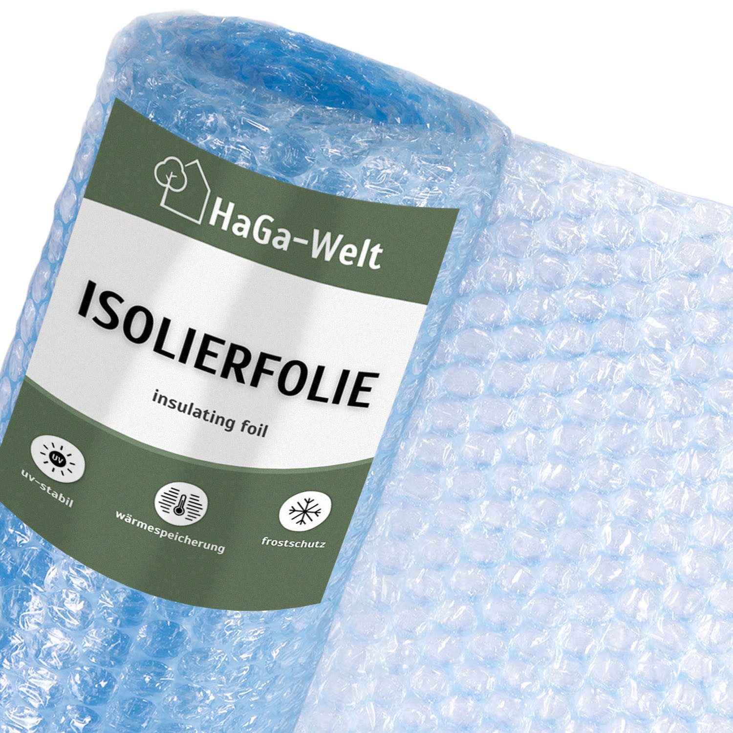 HaGa Schutzfolie LUFTPOLSTERFOLIE in 1,5m Br. (Meterware), (Zum Abdecken im Gewächshaus, Treibhaus bzw. Wintergarten, Windschutz), UV-Plus Winter-Isolier-Noppenfolie, UV beständig, Thermofolie