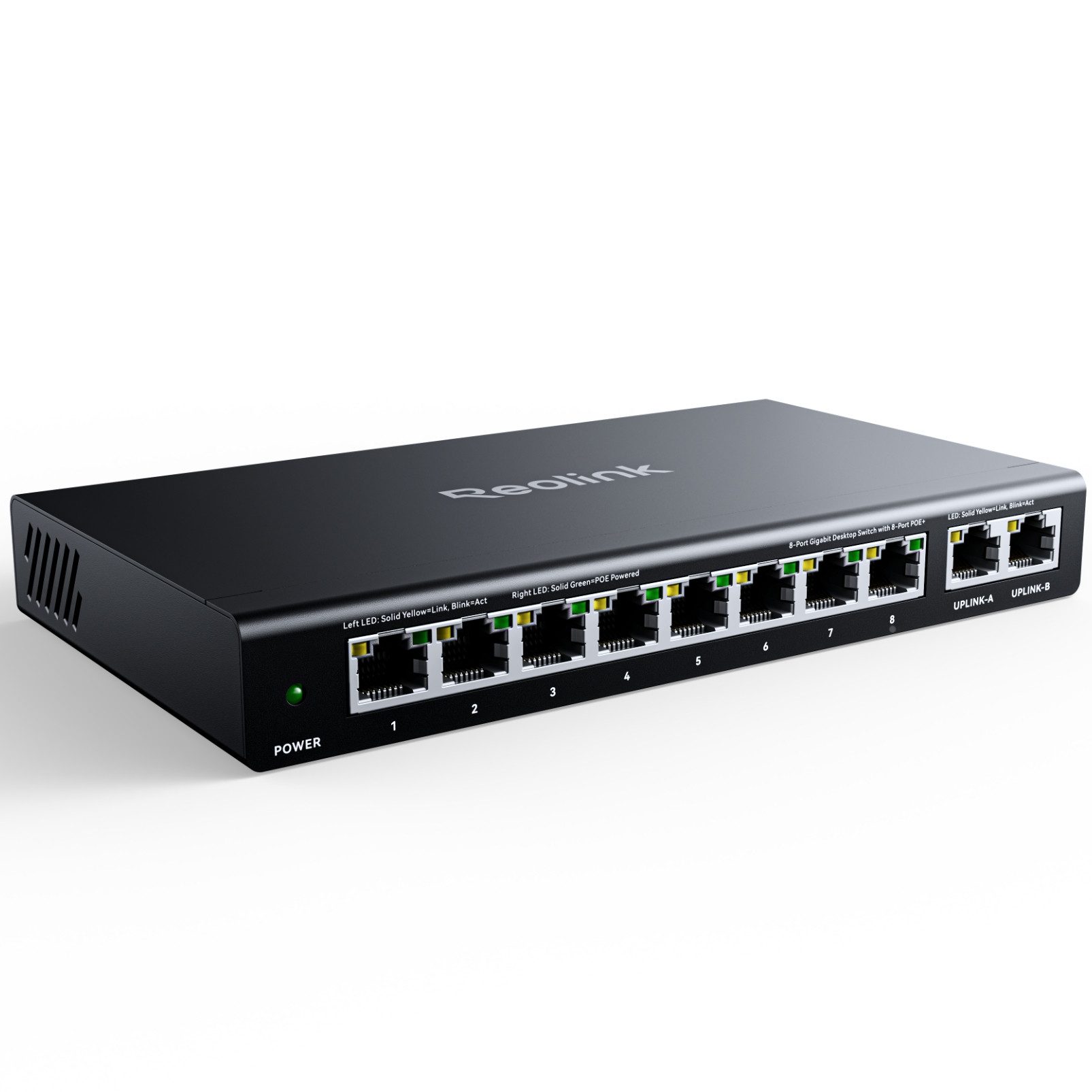 Reolink Überwachungskamera Zubehör RLA-PS1, 10-Port PoE-Switch mit 120W PoE-Leistungsbudget