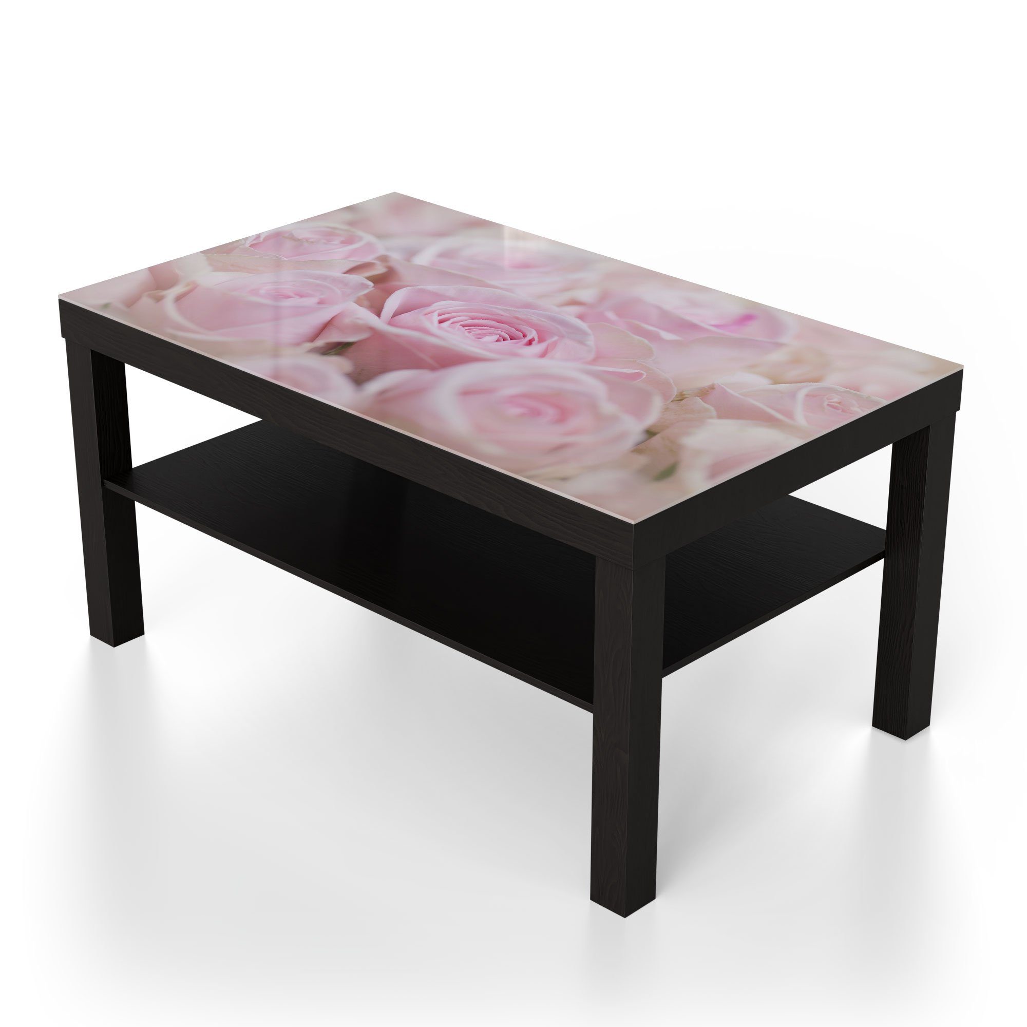 DEQORI Couchtisch 'Zarte Rosenblüten', Glas Beistelltisch Glastisch modern