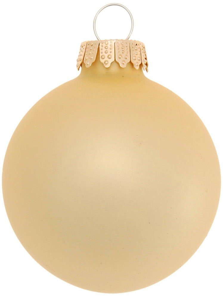 Krebs Glas Lauscha Weihnachtsbaumkugel Glaskugelsortiment Goldfarben Glanz/Satin, Ø ca. 5 cm (12 St), Weihnachtsdeko, Christbaumschmuck, Christbaumkugeln aus Glas