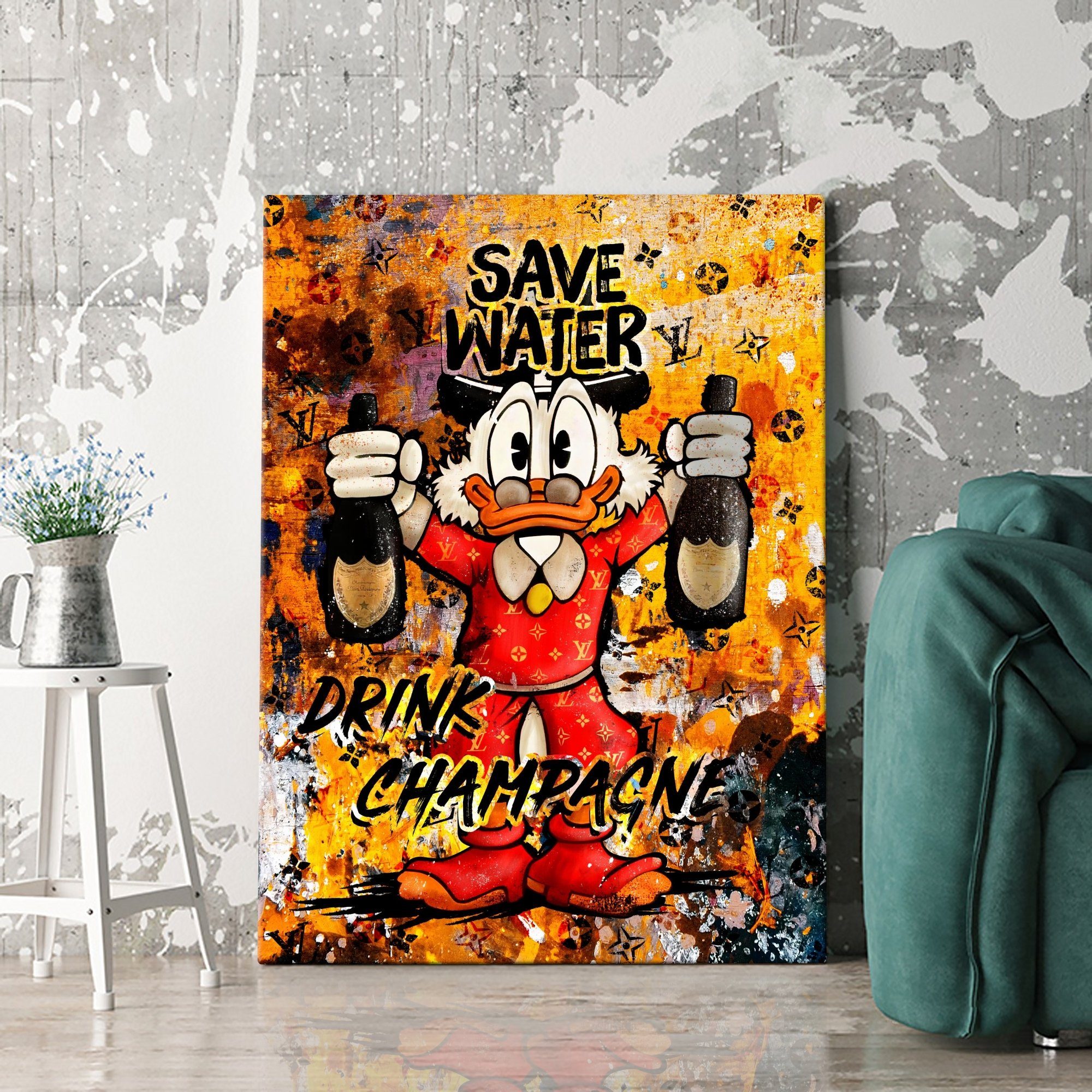 Artmazing Leinwandbild Save Water, Drink Champagne, günstig online kaufen