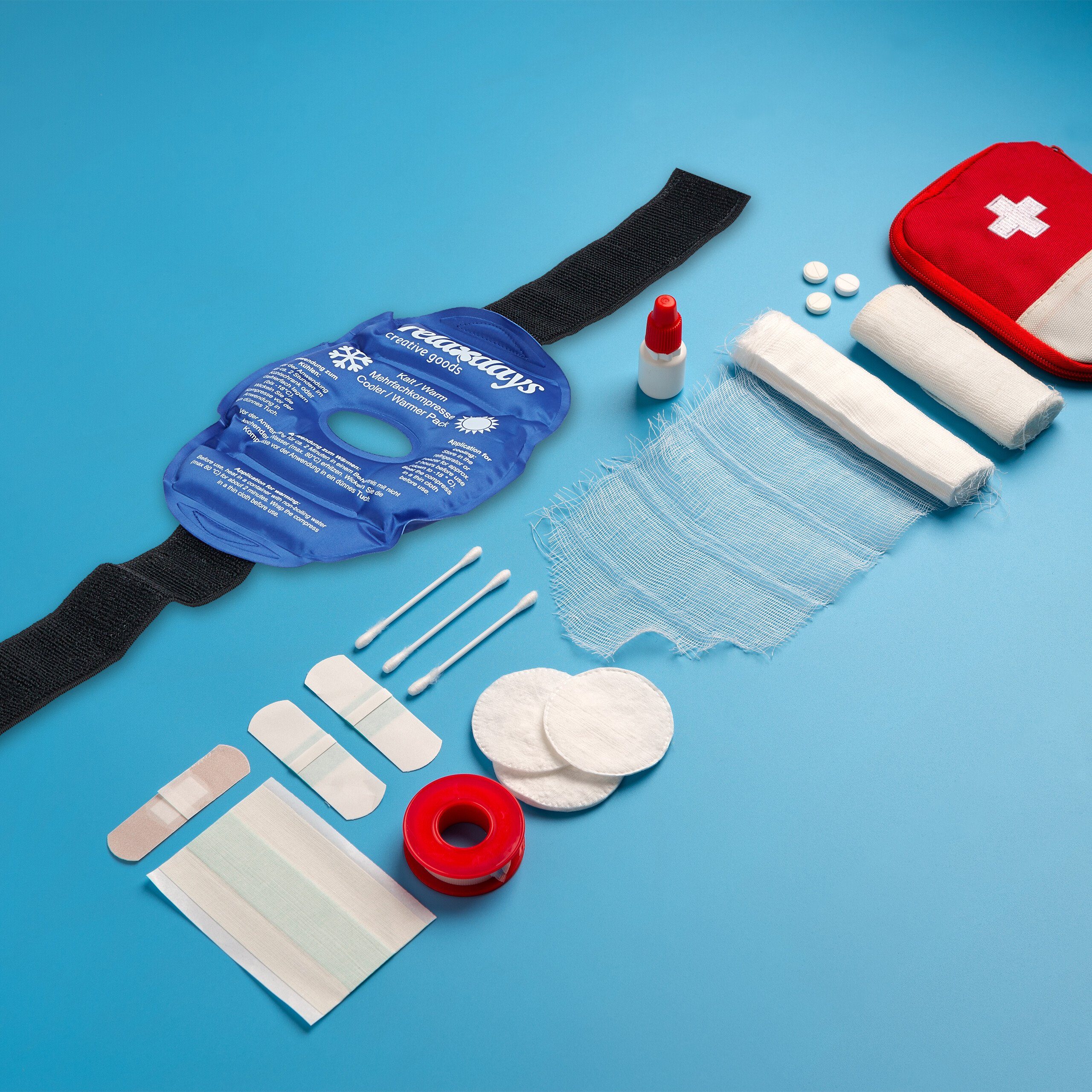 relaxdays Kalt-Warm-Kompresse 4er Set Knie Kühlpads in Blau