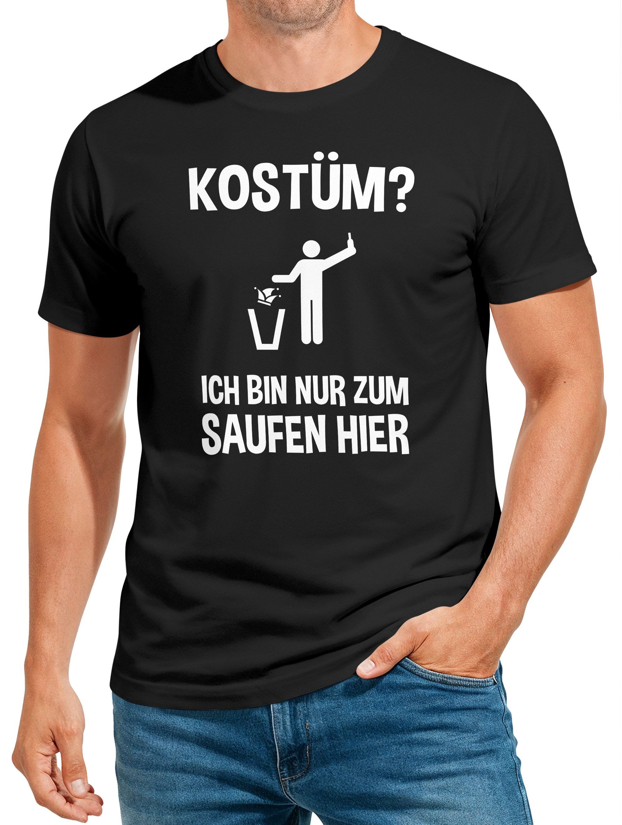 MoonWorks Print-Shirt Herren T-Shirt Kostüm? Ich bin nur zum Saufen hier Sp günstig online kaufen