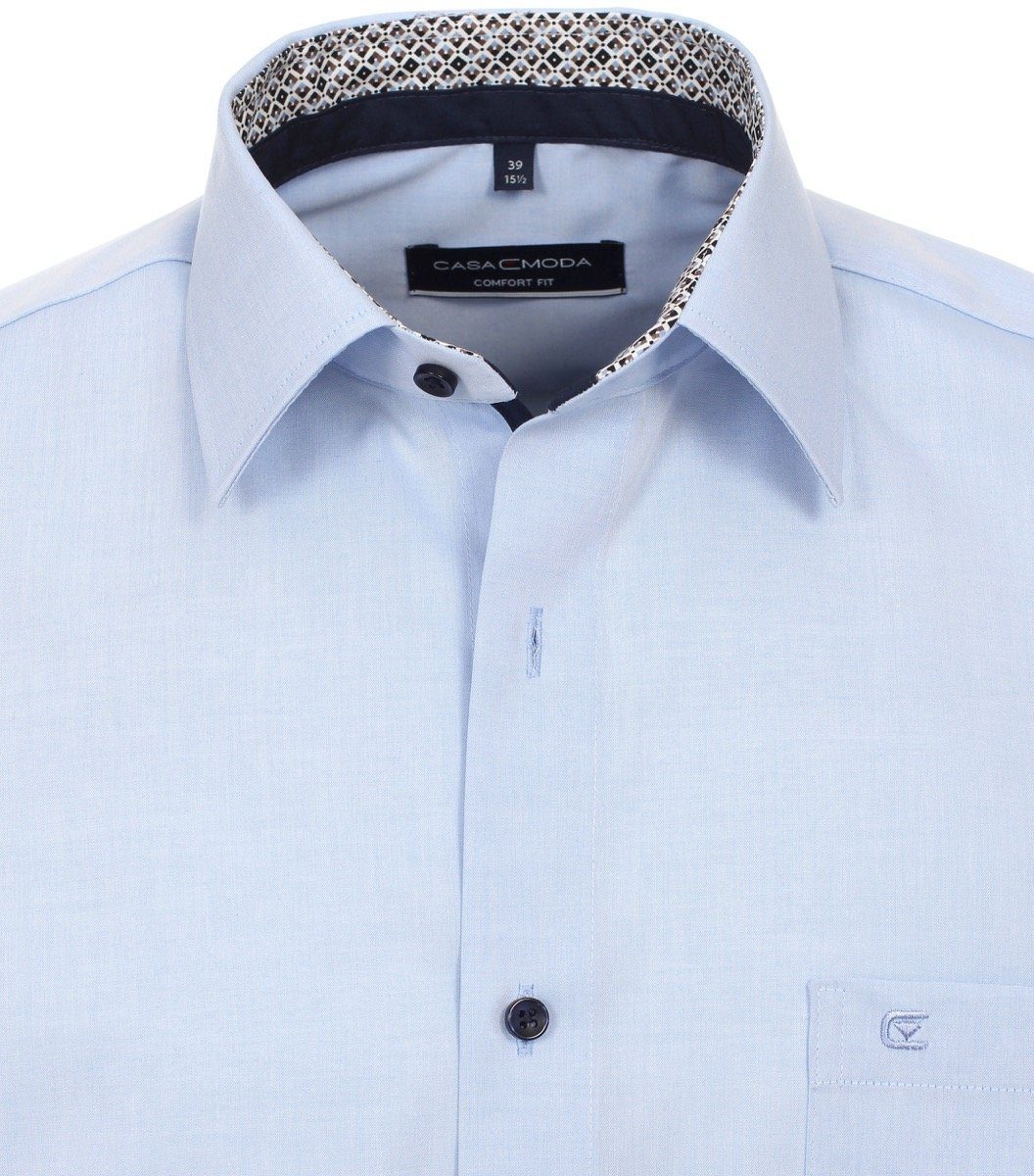 Einfarbig - Businesshemd Langarm Fit Blau Blau Businesshemd - - CASAMODA - Comfort (115)