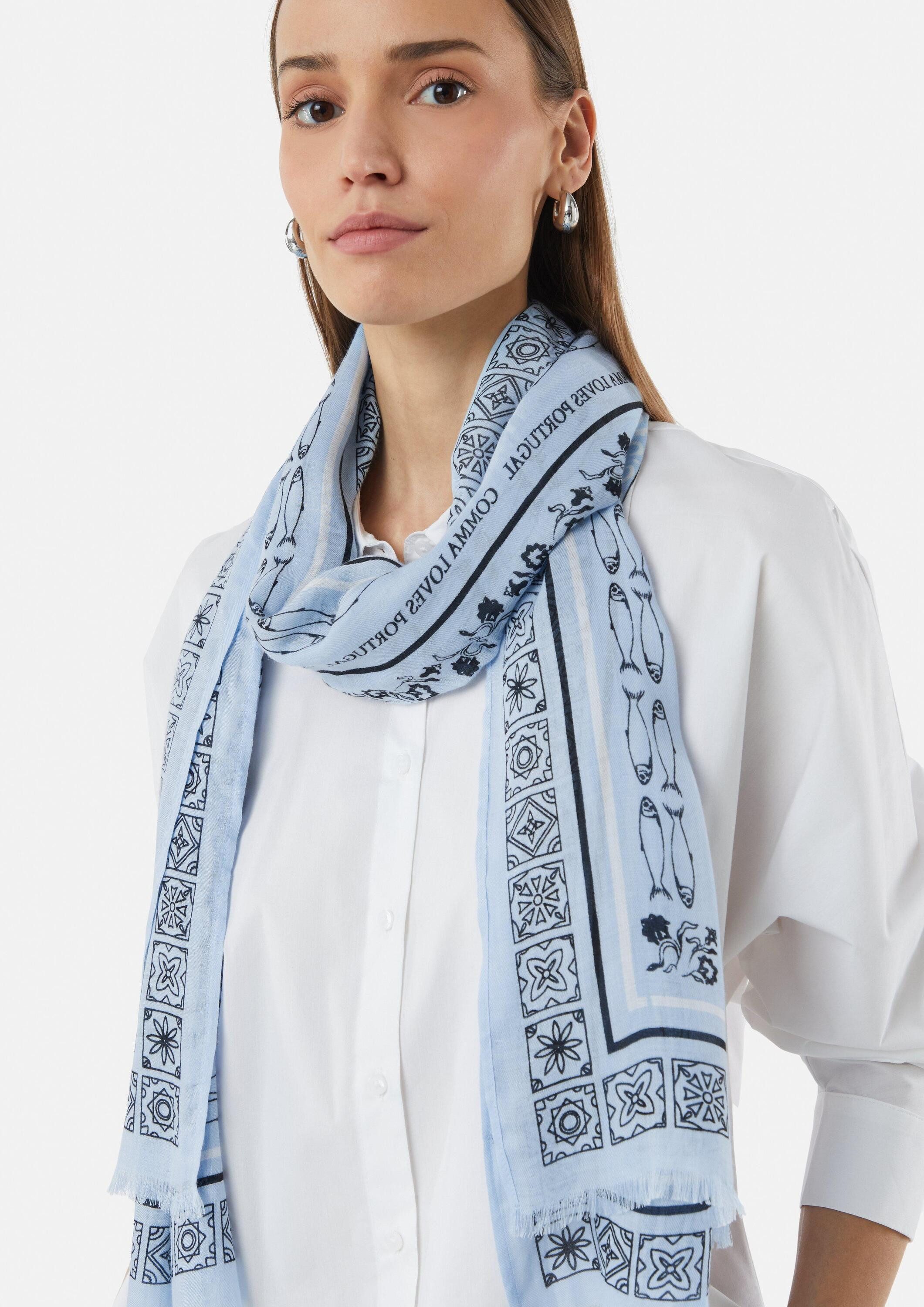 comma Schal Tuch Modal-Schal mit Print, günstig online kaufen