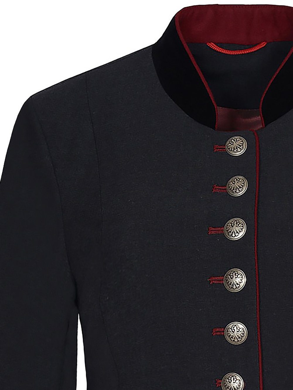 Moschen-Bayern Trachtenblazer Trachtenblazer Damen Trachtenjacke Trachtenjanker Blazer Schwarz Grau mit Stehkragen