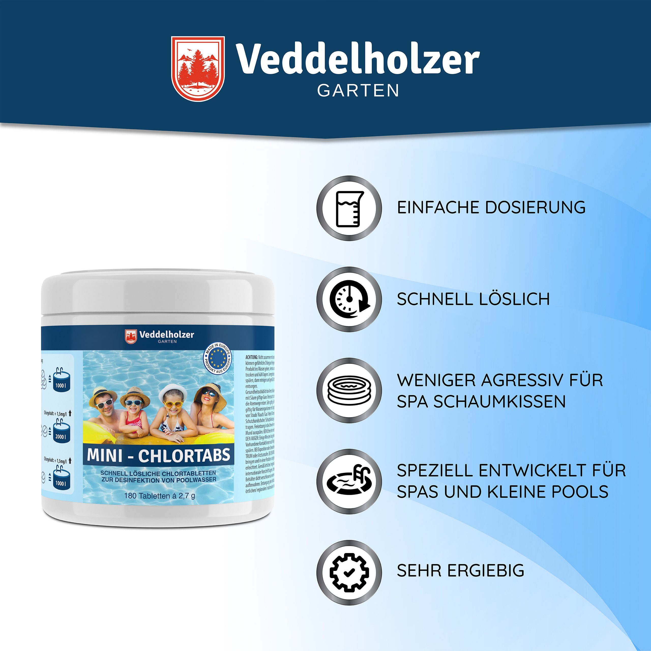 Veddelholzer Garten Chlortabletten 180 Chlor Mini günstig online kaufen