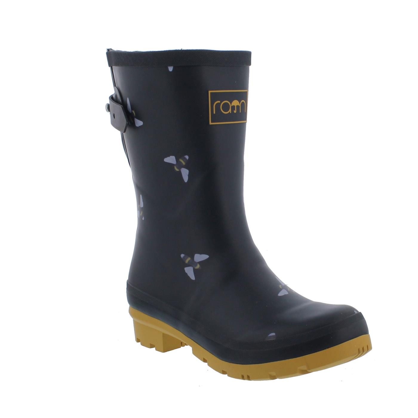 Rajn Rajn Gummistiefel, Bee Mid-Boot, Black, günstig online kaufen