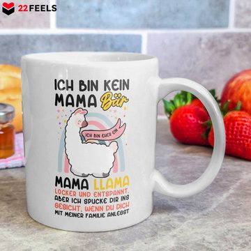 22Feels Tasse Mama Geschenk Muttertag Mutter Geburtstag Lllama Bär Kaffeetasse, Keramik, Made in Germany, Spülmaschinenfest