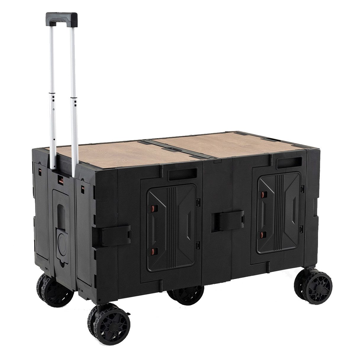 COSTWAY Bollerwagen, faltbar, Handwagen mit Tischplatte, verstellbarem Griff 150L