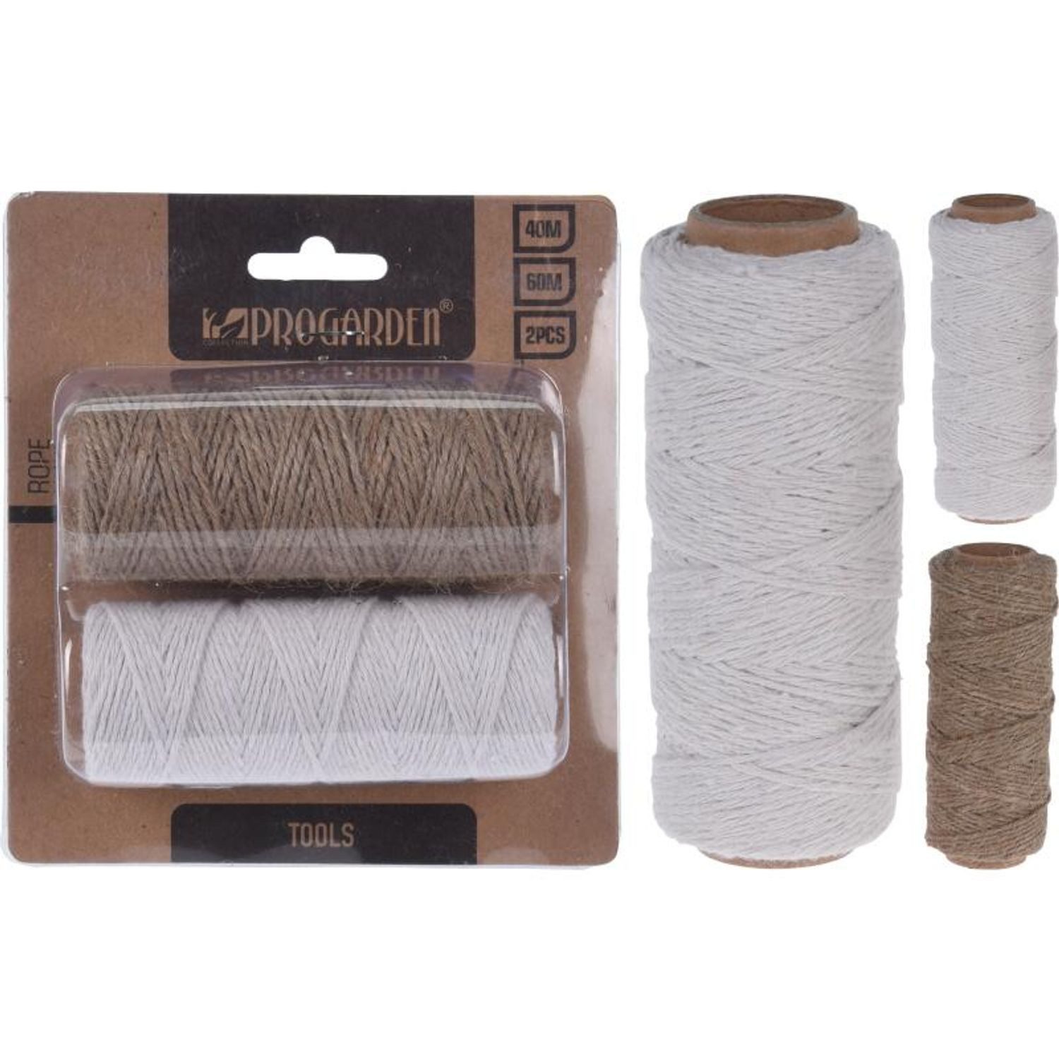 Koopman Kordel 12x 2er-Set Schnurkordel 40+60m Seil Band Schnur auf Rolle 1200m