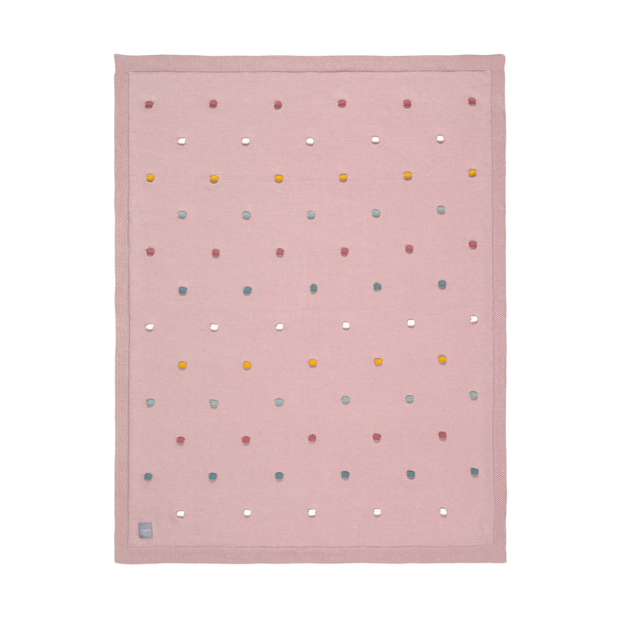 Babydecke Lässig Babydecke Dots GOTS zertifiziert, LÄSSIG, Strickoptik Dusty Pink