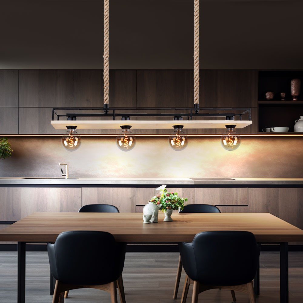 GLOBO LIGHTING Hängeleuchte, Leuchtmittel nicht inklusive, Hängelampe Holzleuchte Deckenleuchte Wohnzimmer