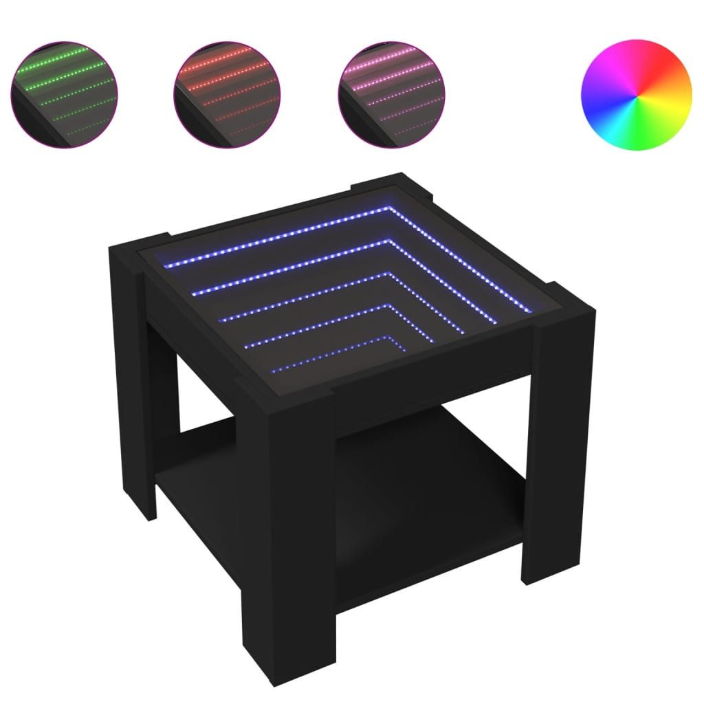 vidaXL Couchtisch LED-Couchtisch Schwarz 53x53x45 cm günstig online kaufen