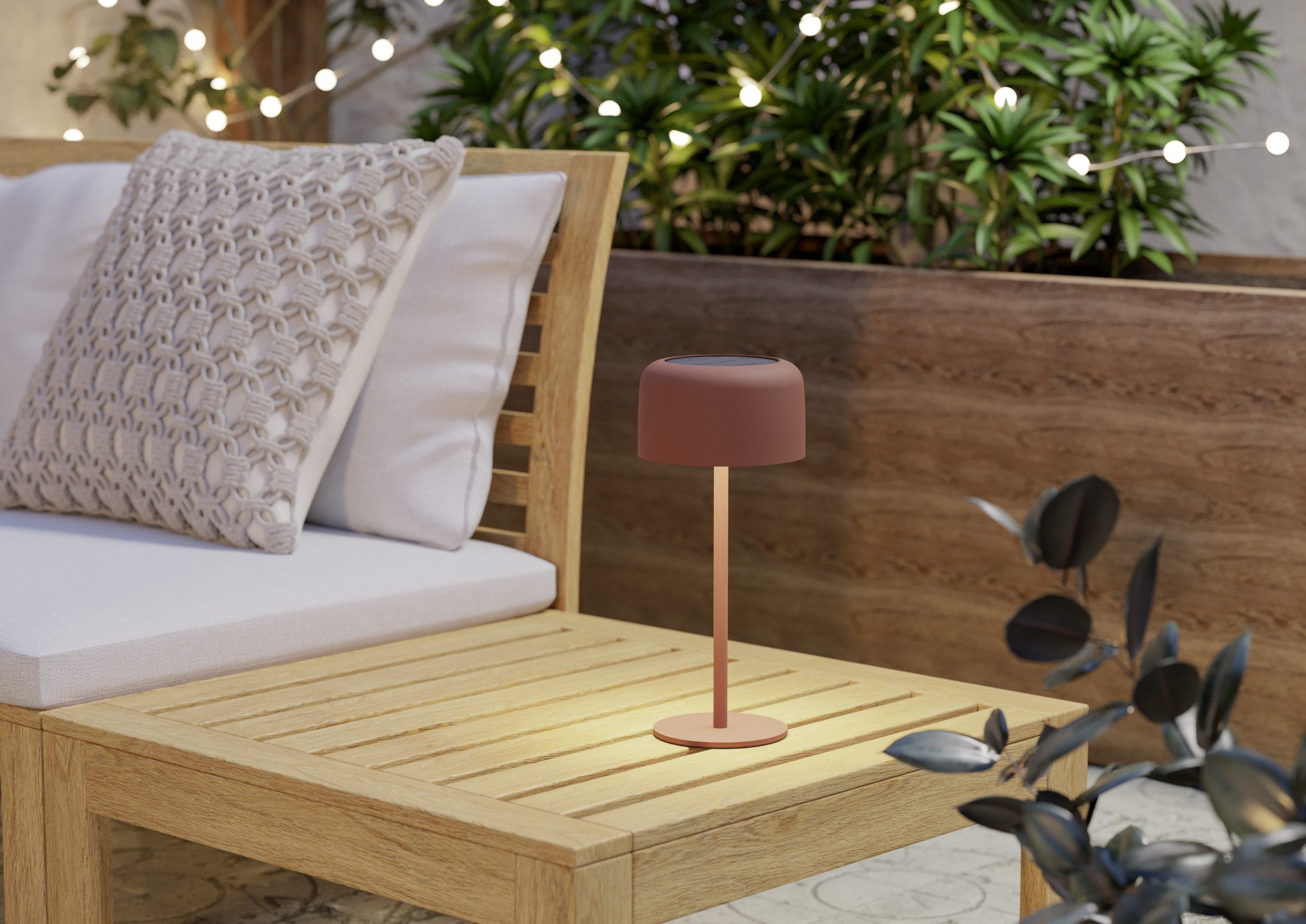 EGLO Tischleuchte ROCCANOVA Tischlampe - Stahl - SOLAR-LED - 2,8W - IP44, Dimmfunktion, USB-Anschluss mit Ladefunktion, mehrere Helligkeitsstufen, LED fest integriert, Warmweiß, Solarleuchte, Außentischleuchte, Akku, Leselampe, H30 x Ø13,5 cm