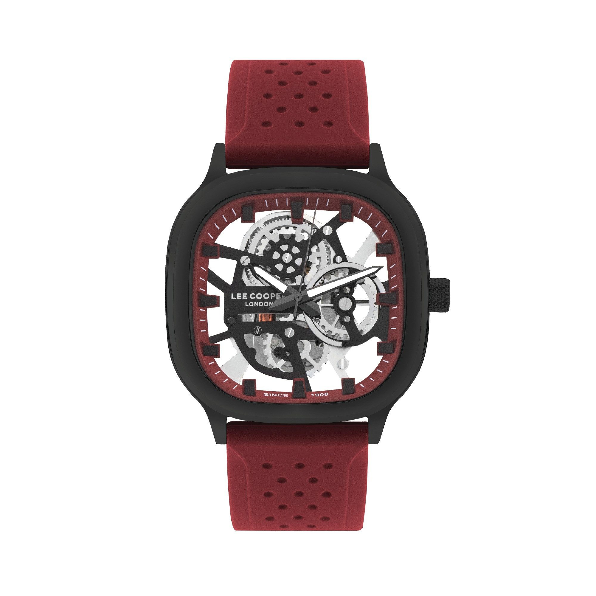 Lee Cooper Quarzuhr Herrenuhr mit Silikonarmband, Herren Armbanduhr LC07973.658, Mineralglas, 5 ATM, inkl. Geschenkbox