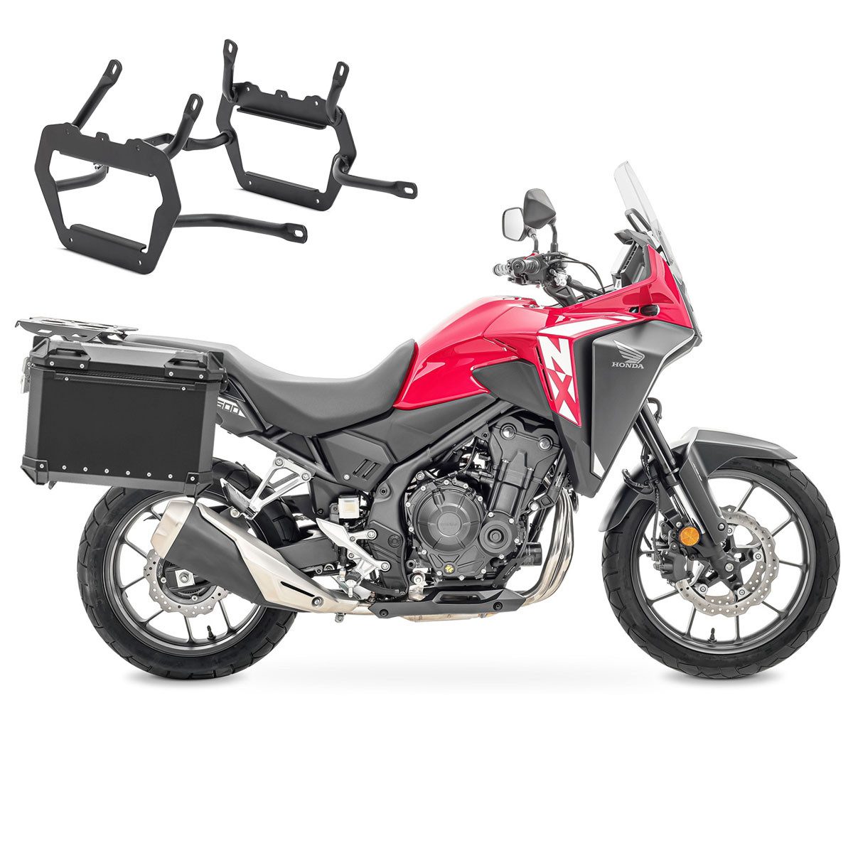 Kofferset Set Alukoffer + Kofferträger passend für Honda NX 500 24-26 Aluminium
