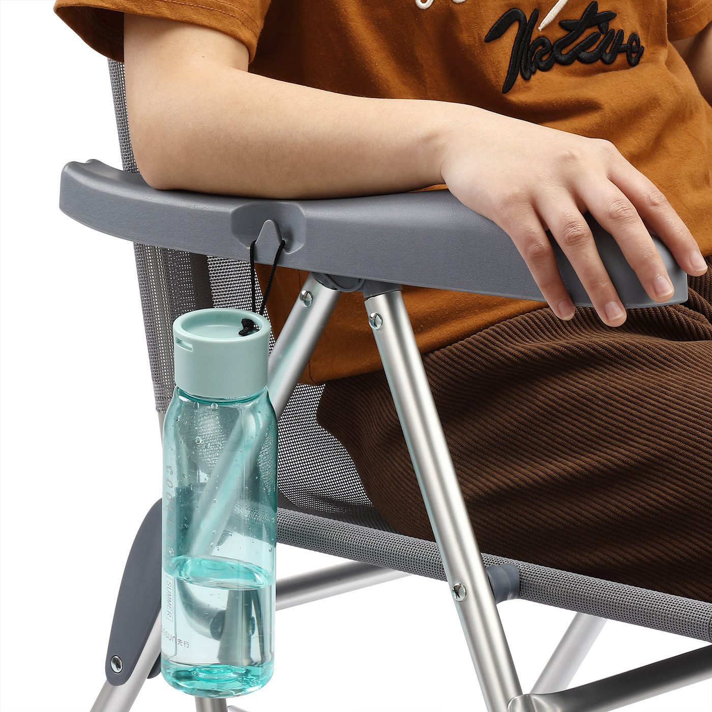 Casaria Gartenstuhl (2 St), 2er Set Hochlehner 7fach Verstellbar Liegefunktion Alu Klappbar Grau