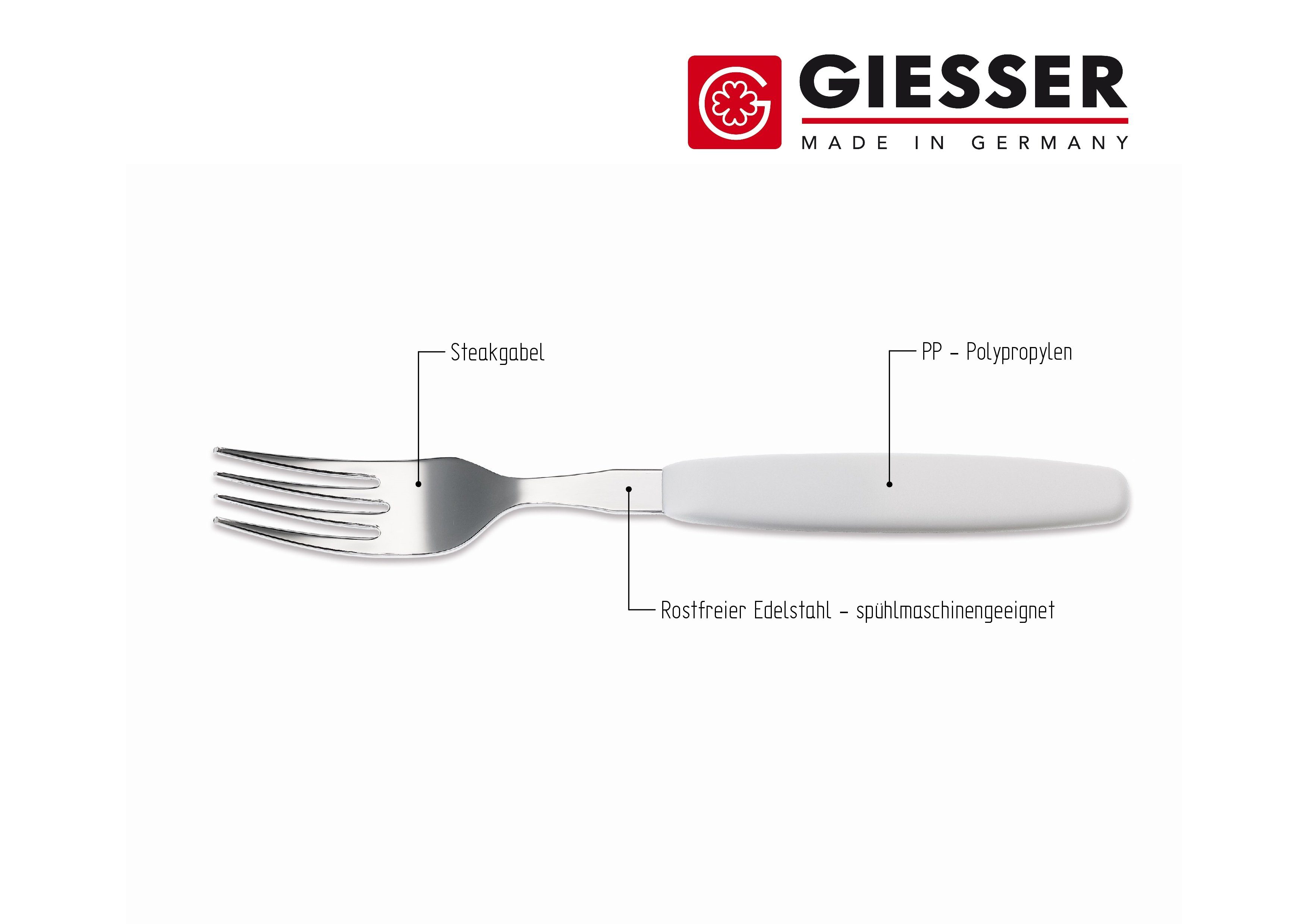 GIESSER Bestecklöffel Besteck Gabel, Teelöffel, Löffel, Kuchengabel (1 Stück), schönes Design, langlebig, kombinierbar, spülmaschinenfest