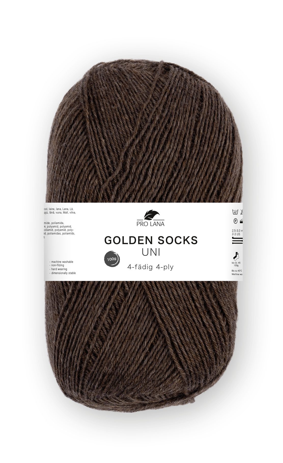 Pro Lana GOLDEN SOCKS uni Häkelwolle, 420 m (Sockenwolle uni für einfarbige Socken und raffinierte Muster), 100 g