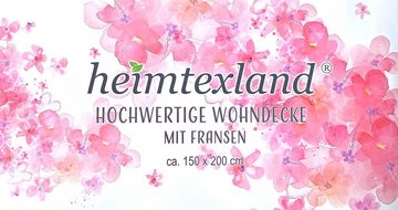 Wohndecke Hochwertige Fransen Kuscheldecke Flowers Garten, heimtexland, Natur Sofadecke Aquarell Pastell Blumen - weich, fusselfrei